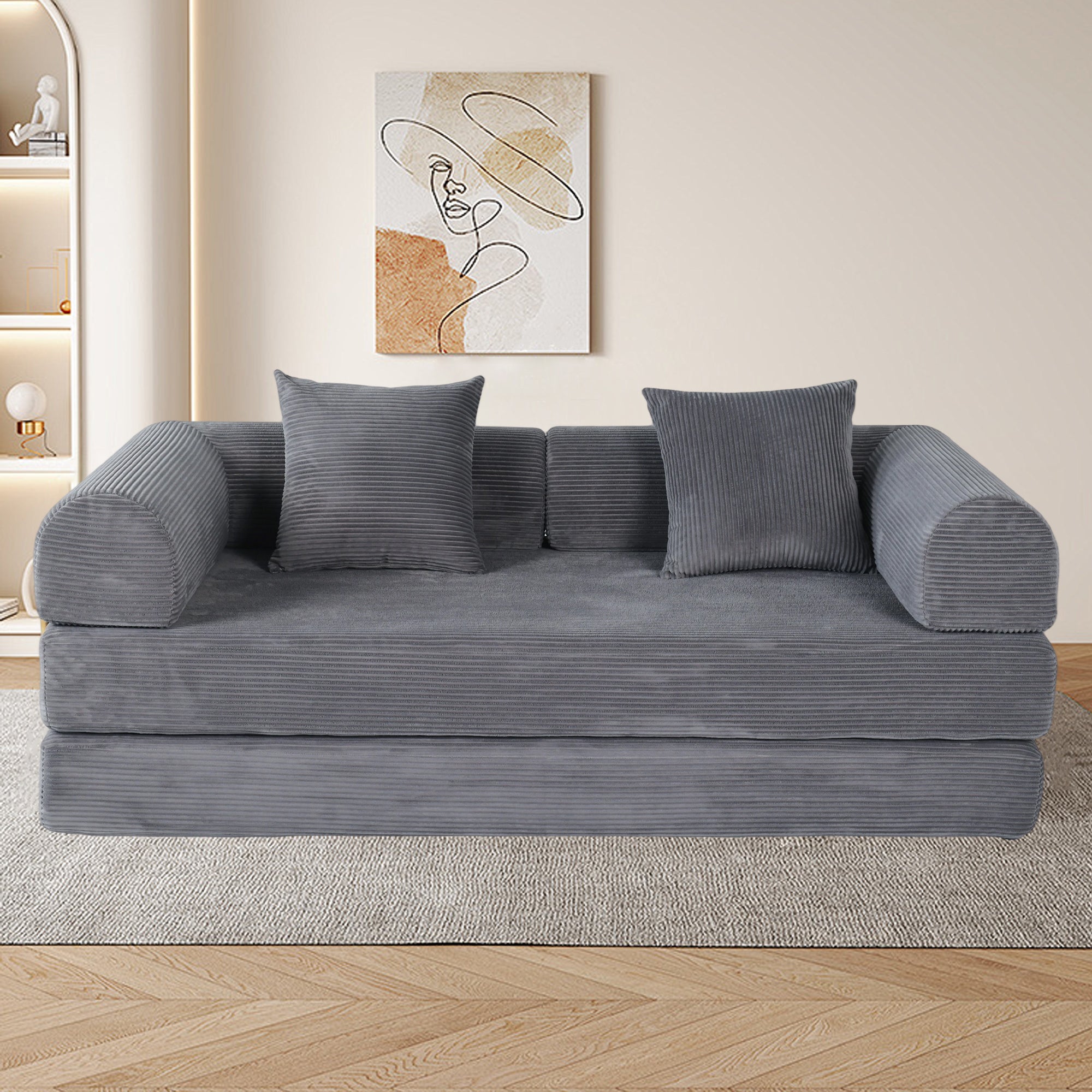 2-in-1 Foldable Sofa Bed (75")