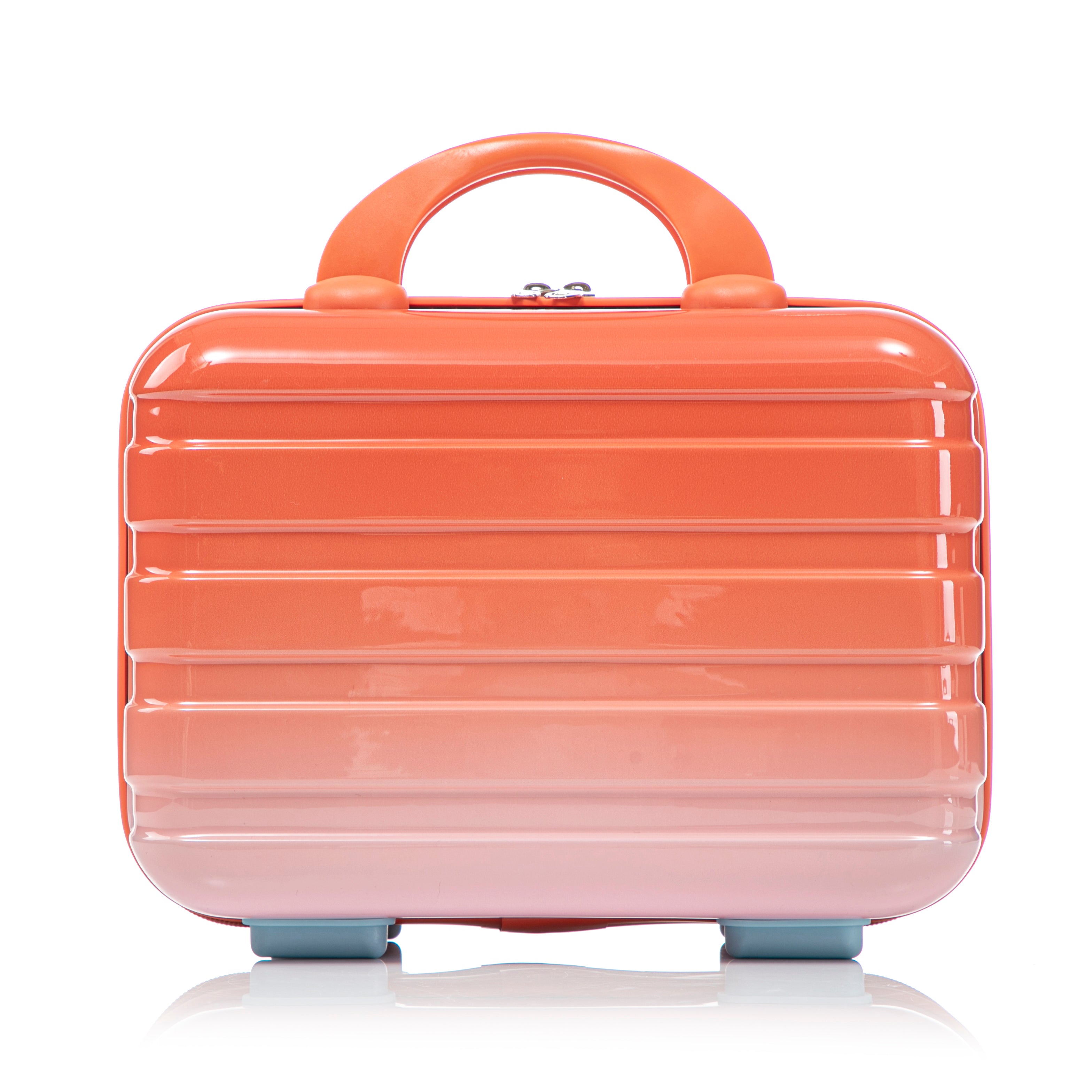 20" Carry-On Suitcase + 14" Cosmetic Case Set (PC Hard Shell, Gradient Blue/Red)
