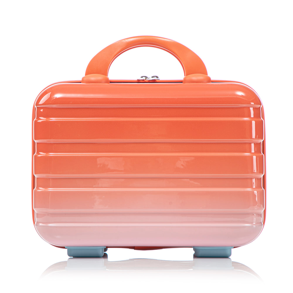 20" Carry-On Suitcase + 14" Cosmetic Case Set (PC Hard Shell, Gradient Blue/Red)
