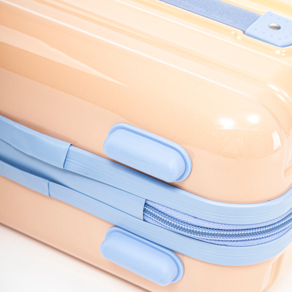 20" Carry-On Suitcase + 14" Cosmetic Case Set (PC Hard Shell, Gradient Blue/Yellow)