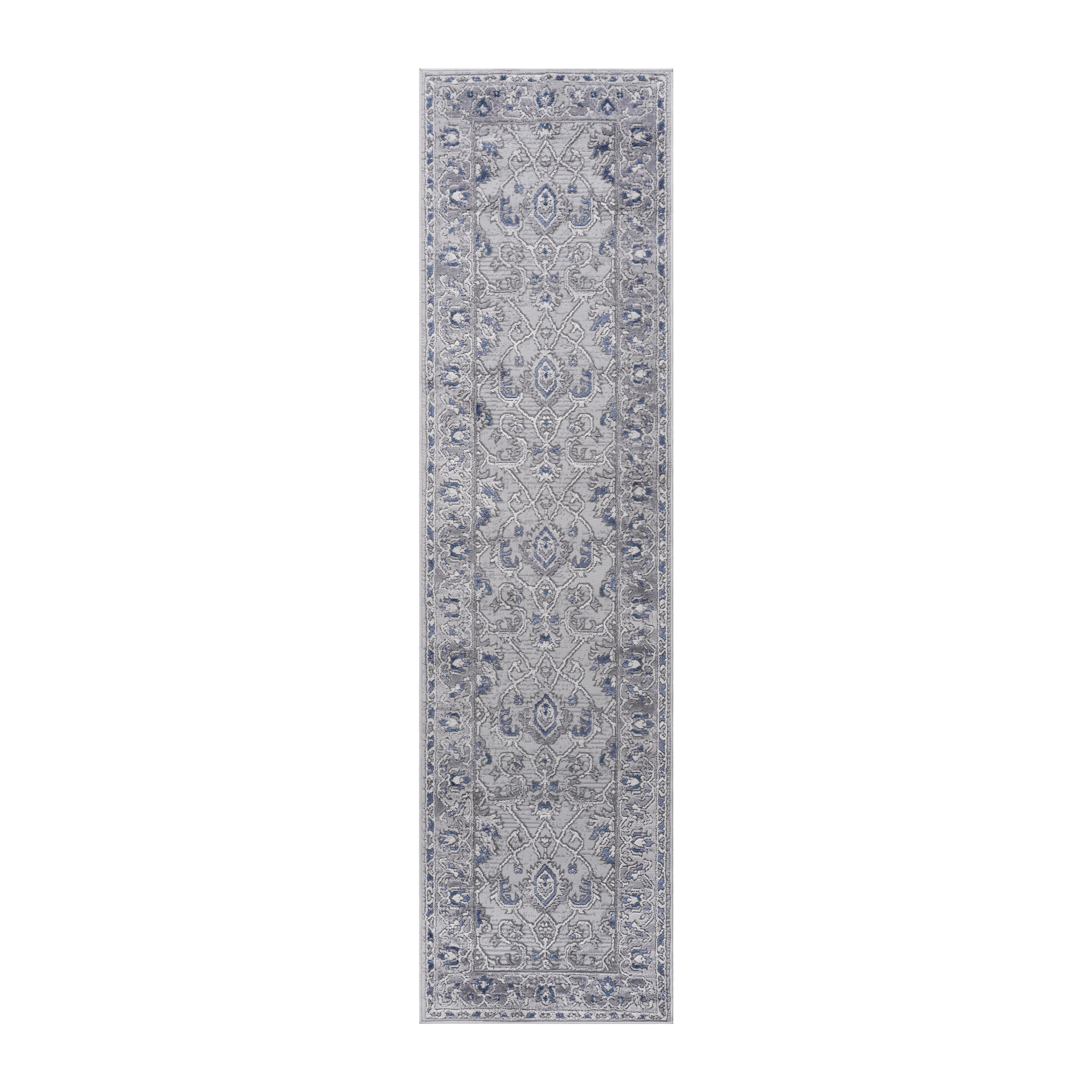MARFI Collection 2X8 Grey / Blue / Oriental Runner Rug