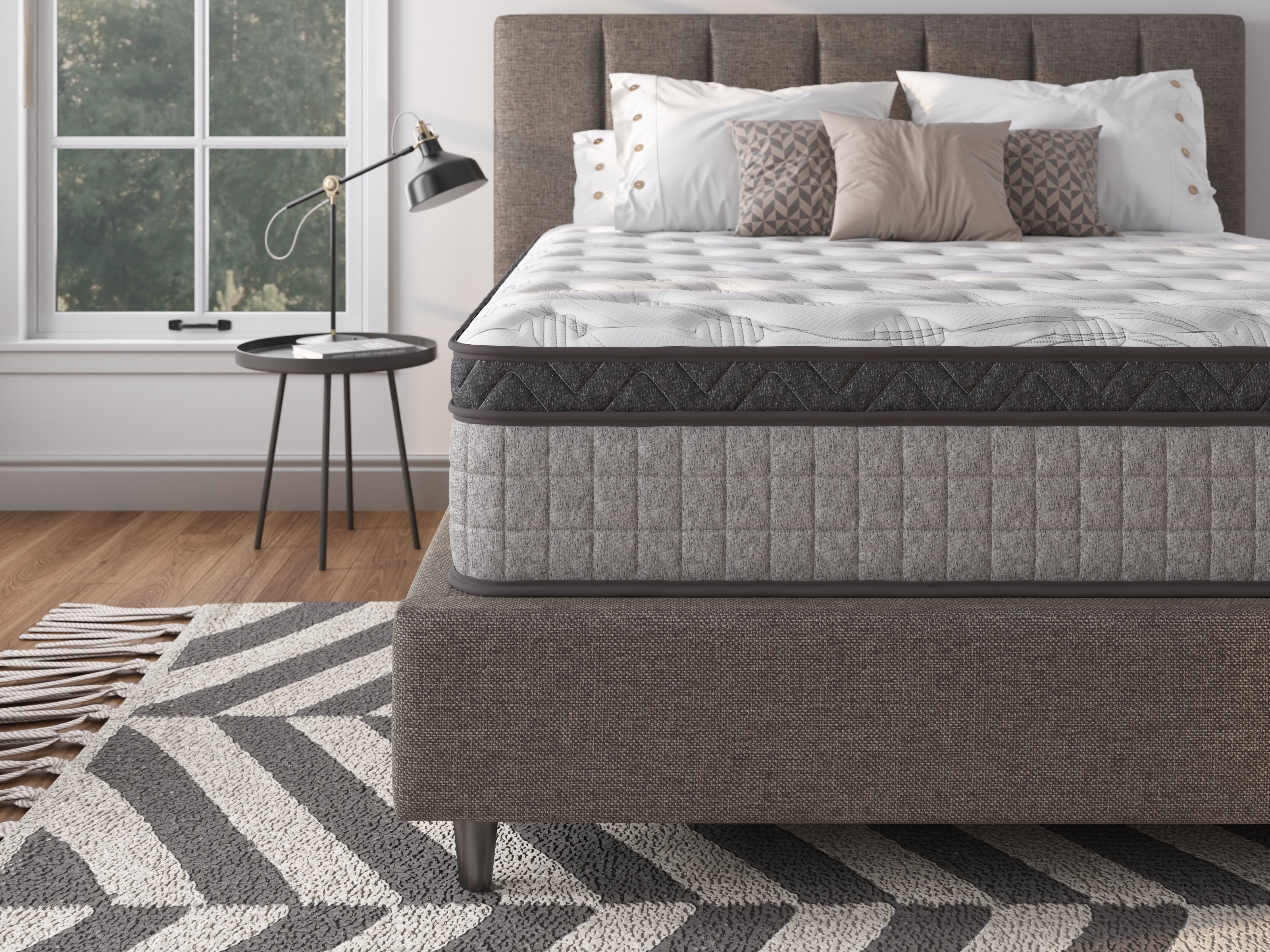 Assembled in USA - 12" King Diamond Innerspring Hybrid and Cooling Gel Memory Foam Mattress, Pressure Relief, and Motion Isolation, CertiPUR-US and Oeko TEX Certified