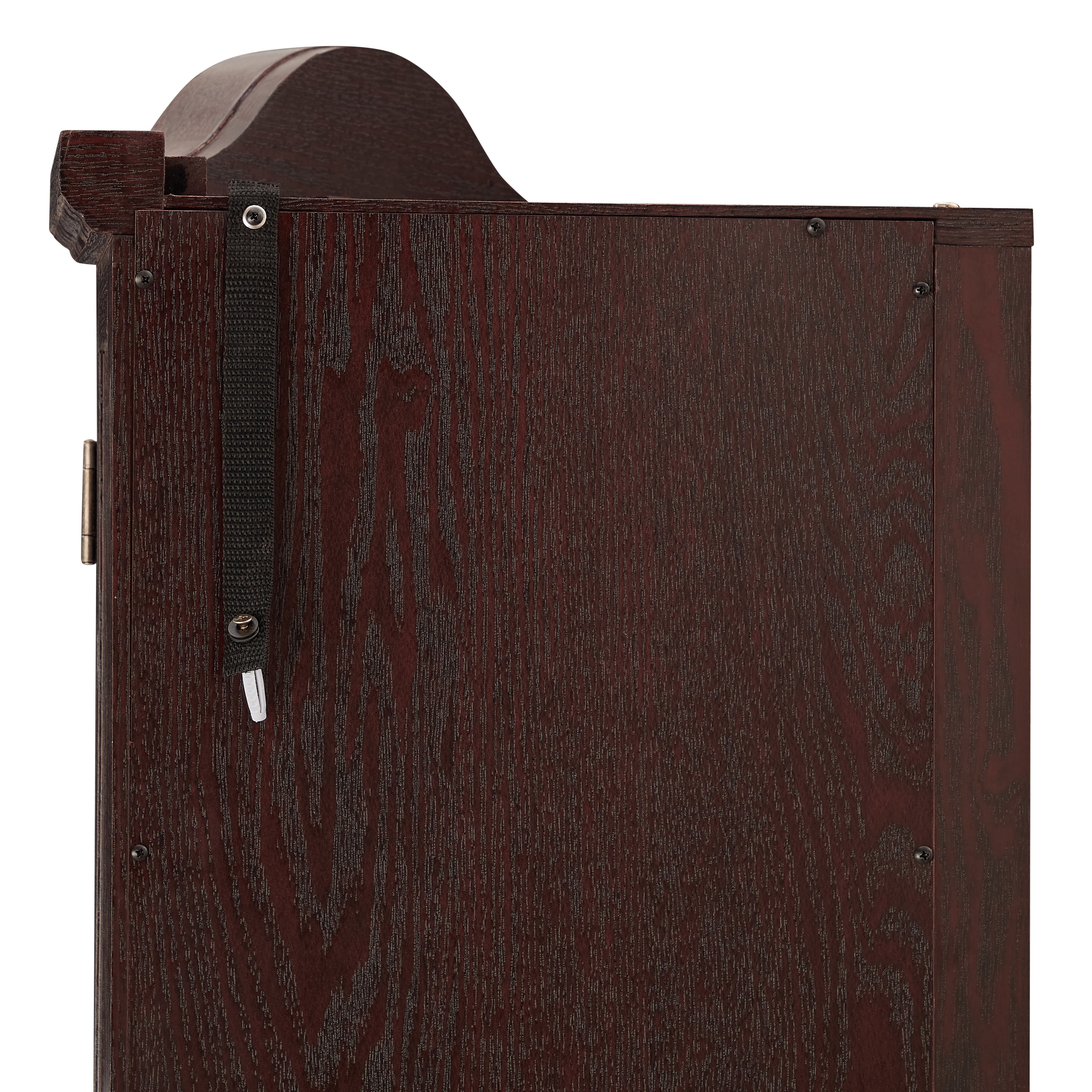 Lighted Corner Curio Cabinet with Tempered Glass Doors & Shelves - Elegant Oak Display Storage for Living Room & Bedroom Decor-DARK CHERRY
