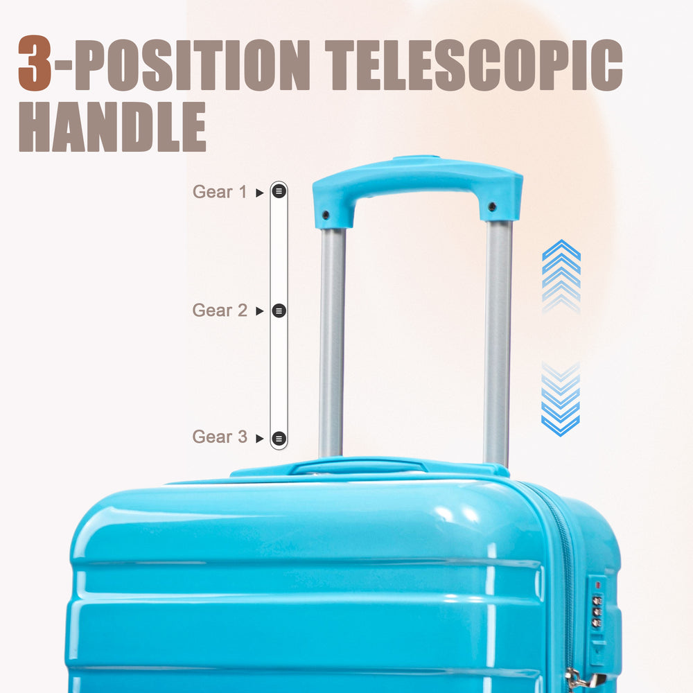 20" Carry-On Suitcase + 14" Cosmetic Case Set (PC Hard Shell, Gradient Navy/Light Blue)