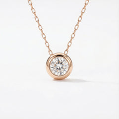 Radiant Round Dance 18K Rose Gold Lab-Grown Diamond Necklace