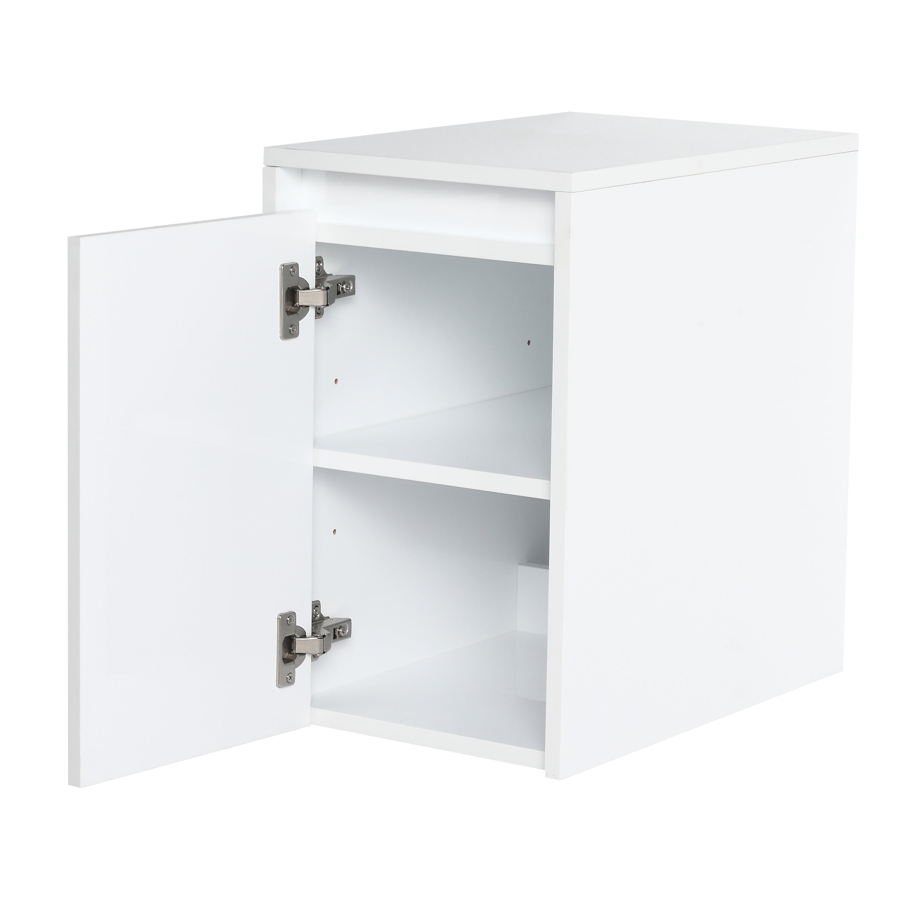 36" Bathroom Vanity With Resin Sink , 2-Soft Close Doors and 1-Side Cabinet, Float Mounting Design, Glossy White, Plywood(KD-Packing)
