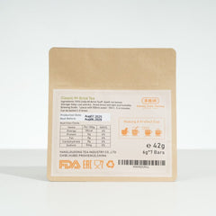 Kraft paper packaging with a label on a white background