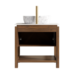 30'' Bathroom Vanity with Top Sink, Modern Bathroom Storage Cabinet with 2 Drawers and a Tip-out Drawer, Single Sink Bathroom Vanity