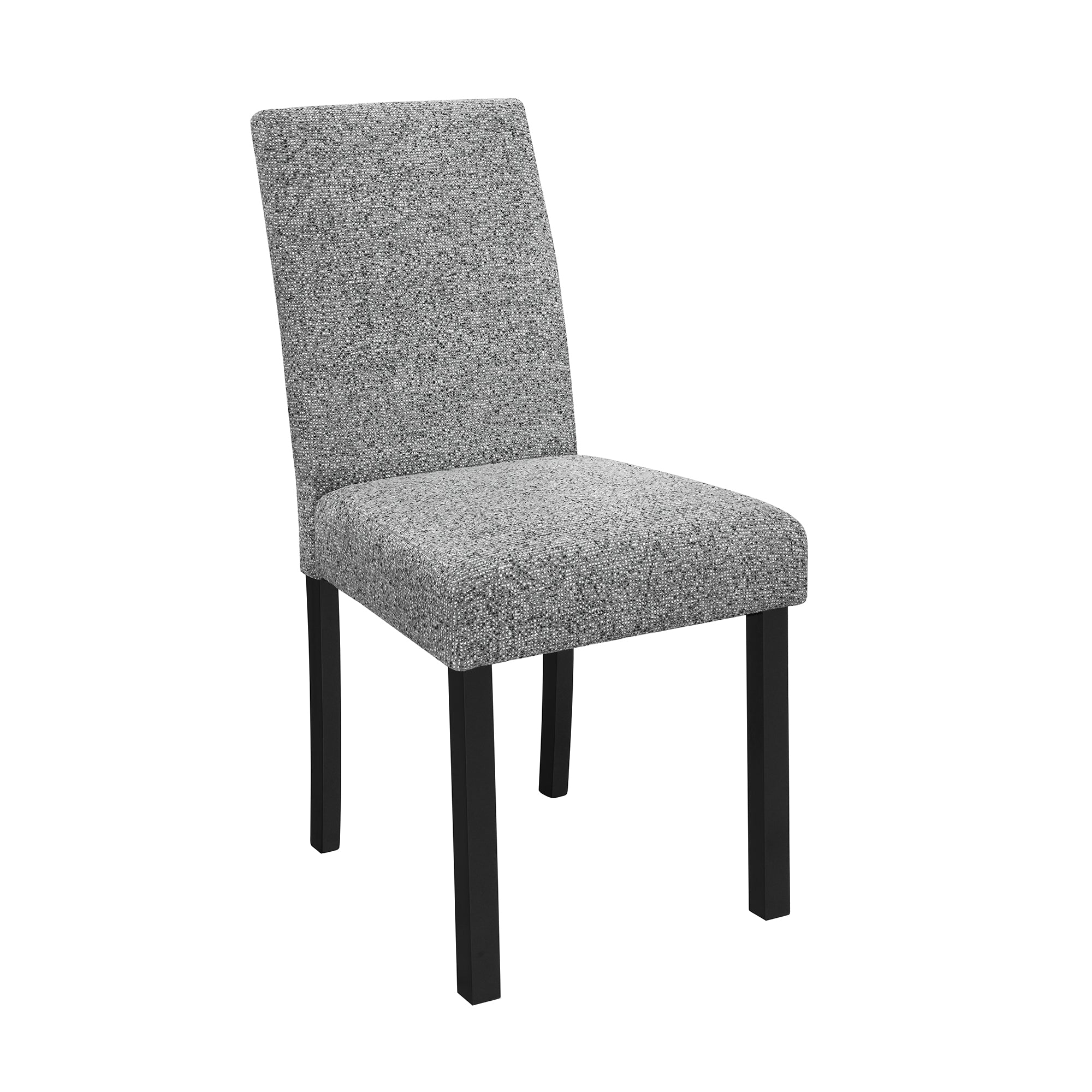 Sarang White and Black Dining Table and (4) Grey Dining Chairs
