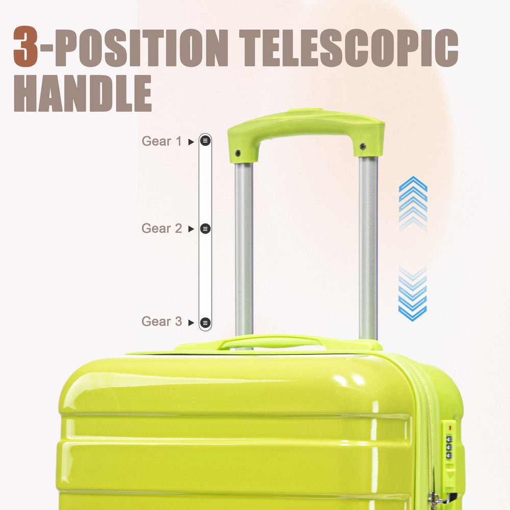 20" Carry-On Suitcase + 14" Cosmetic Case Set (PC Hard Shell, Gradient Yellow/Green)