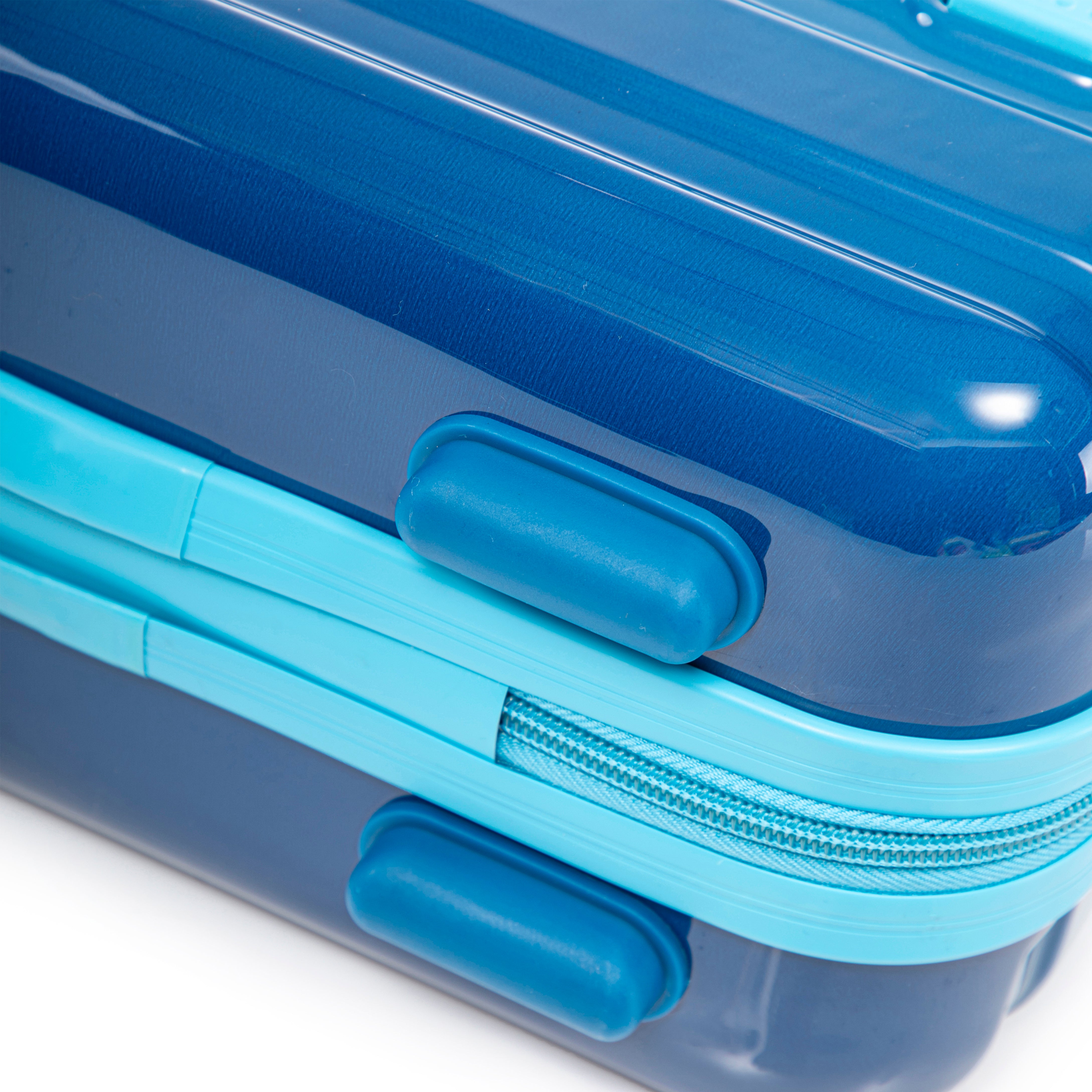 20" Carry-On Suitcase + 14" Cosmetic Case Set (PC Hard Shell, Gradient Navy/Light Blue)