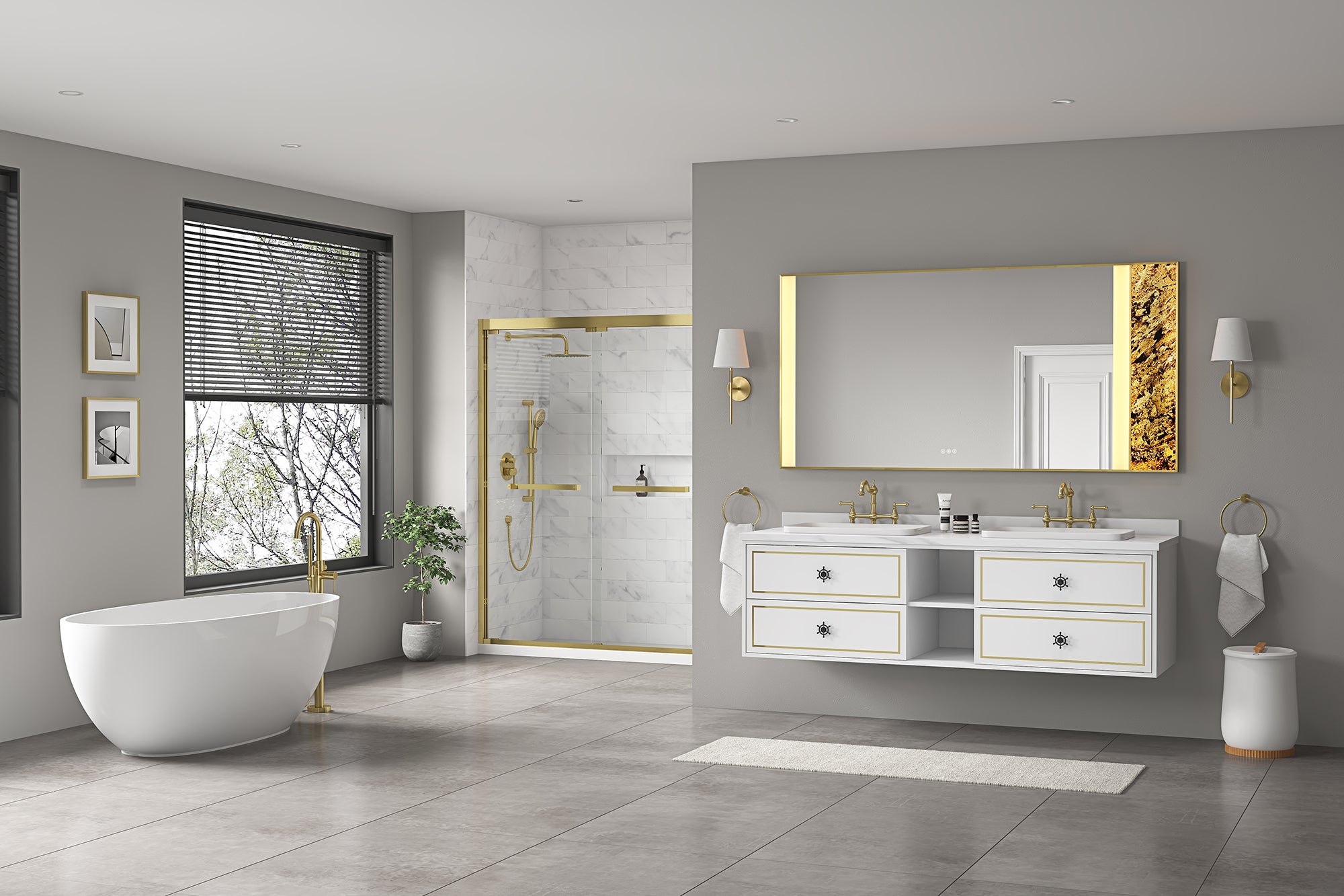 72" Wall Hung Bathroom Vanity Cabinet Fits Double Sinks, Cabinet Only (Countertop and Sinks Not Included)