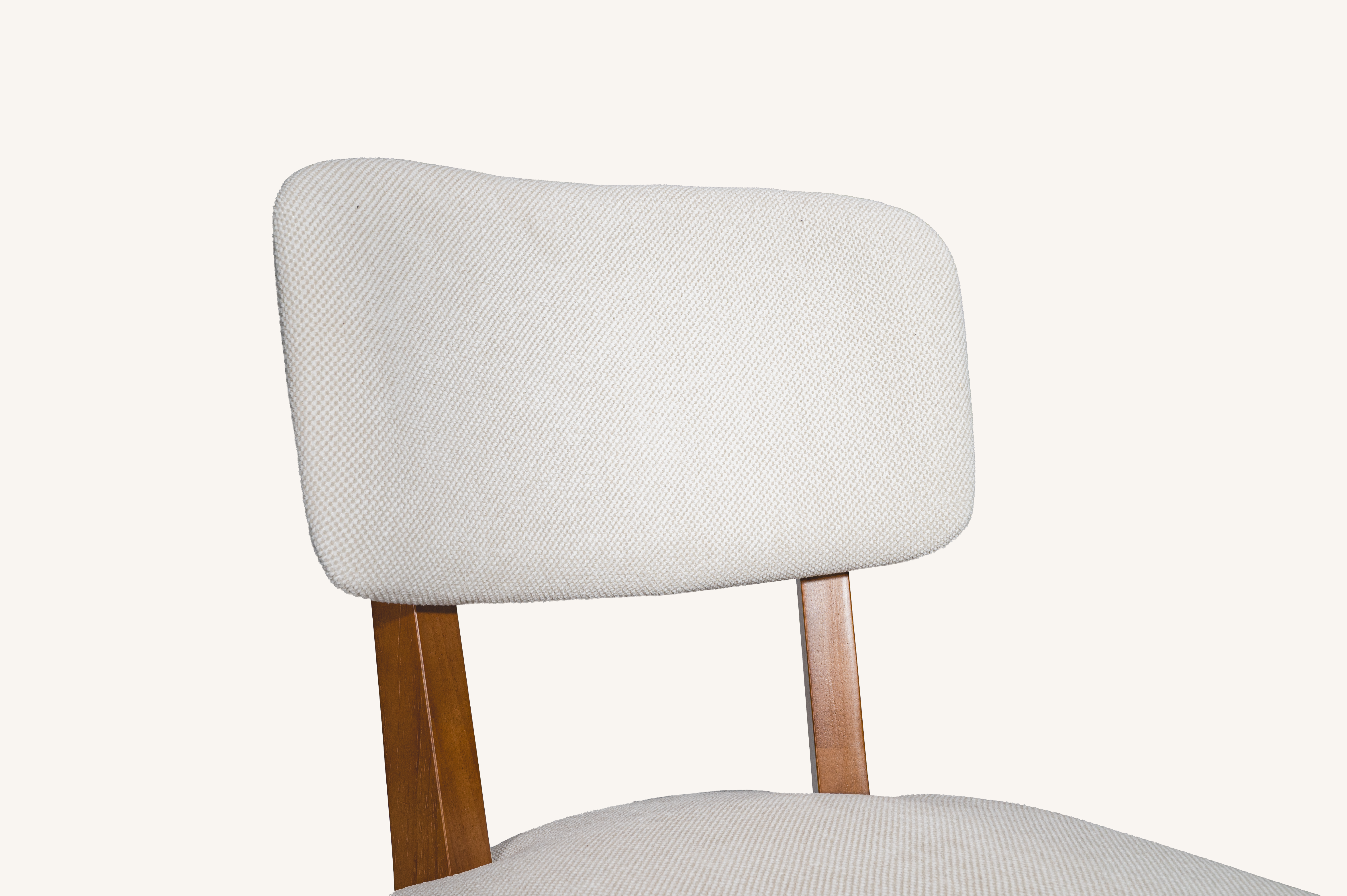 Modern Armless Dining Chairs Set of 2, Beige, Contemporary Side Chairs with Wood Legs - Versatile Accent Chairs for Dining Room, Kitchen, or Living Room