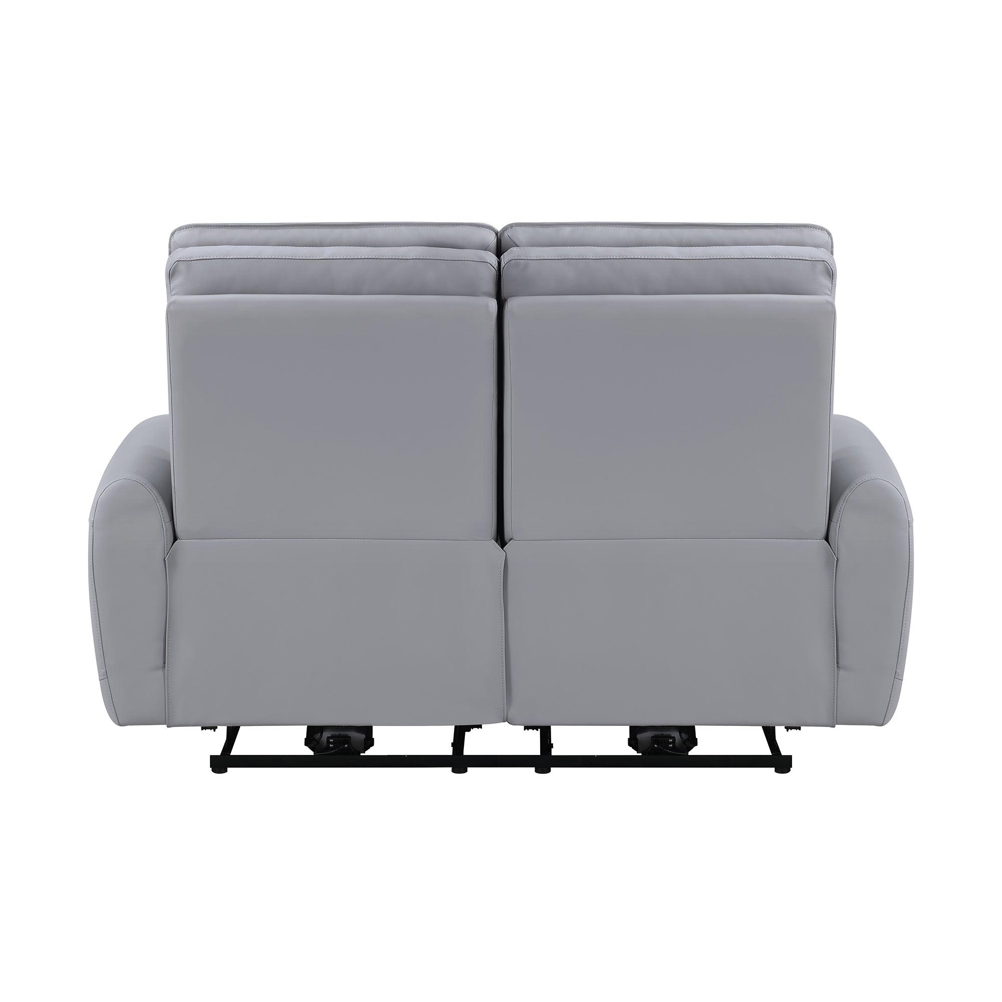 Jeromie Gray Synthetic Leather Power Motion Loveseat w/USB Port