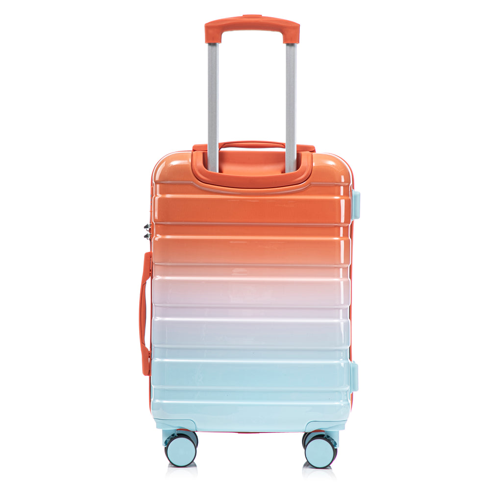 20" Carry-On Suitcase + 14" Cosmetic Case Set (PC Hard Shell, Gradient Blue/Red)