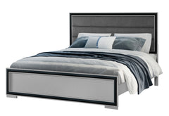 ADELAIDE GREY BLACK KING BED W/LED