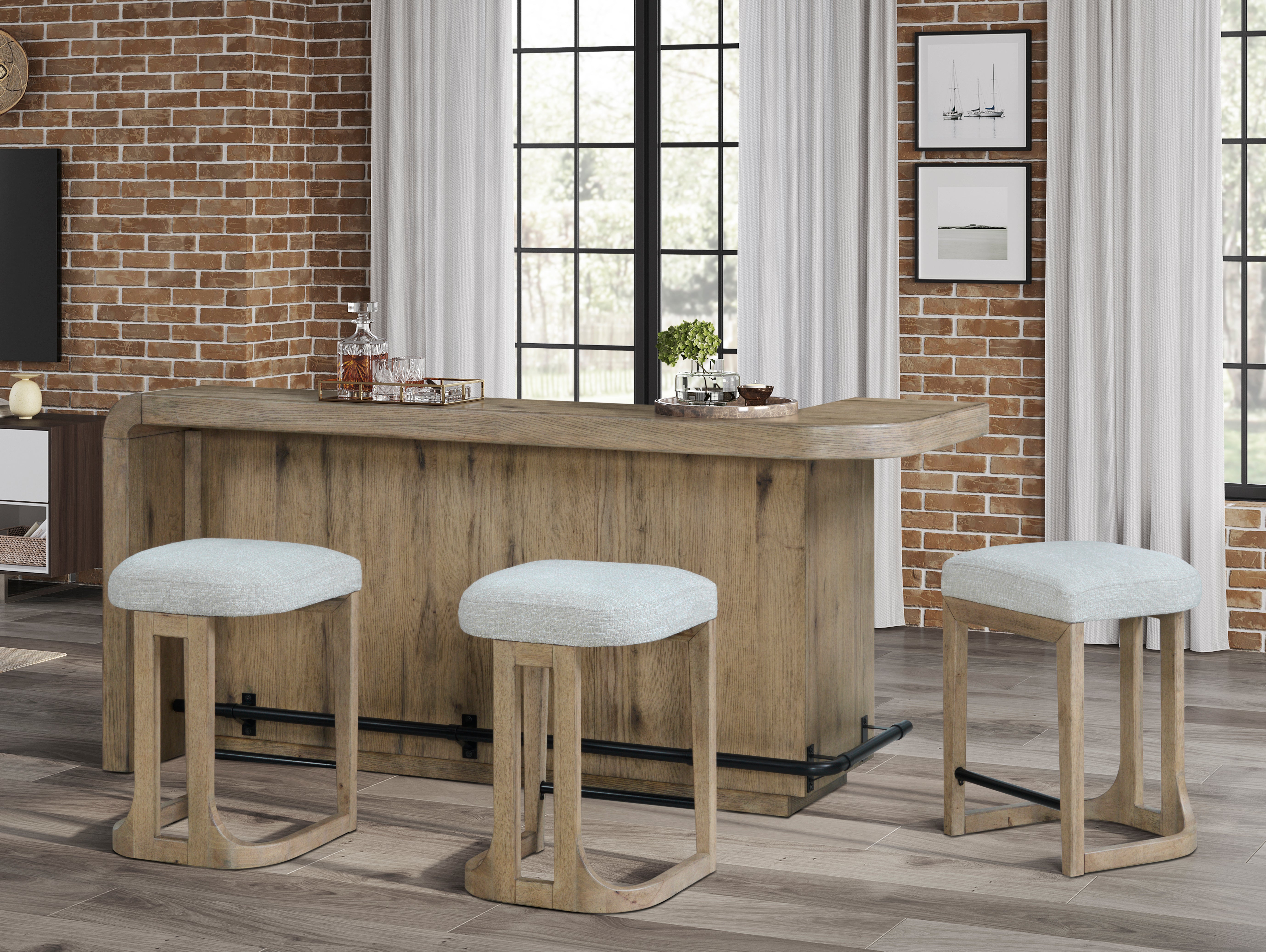 English Knotty Oak Counter Height Bar
