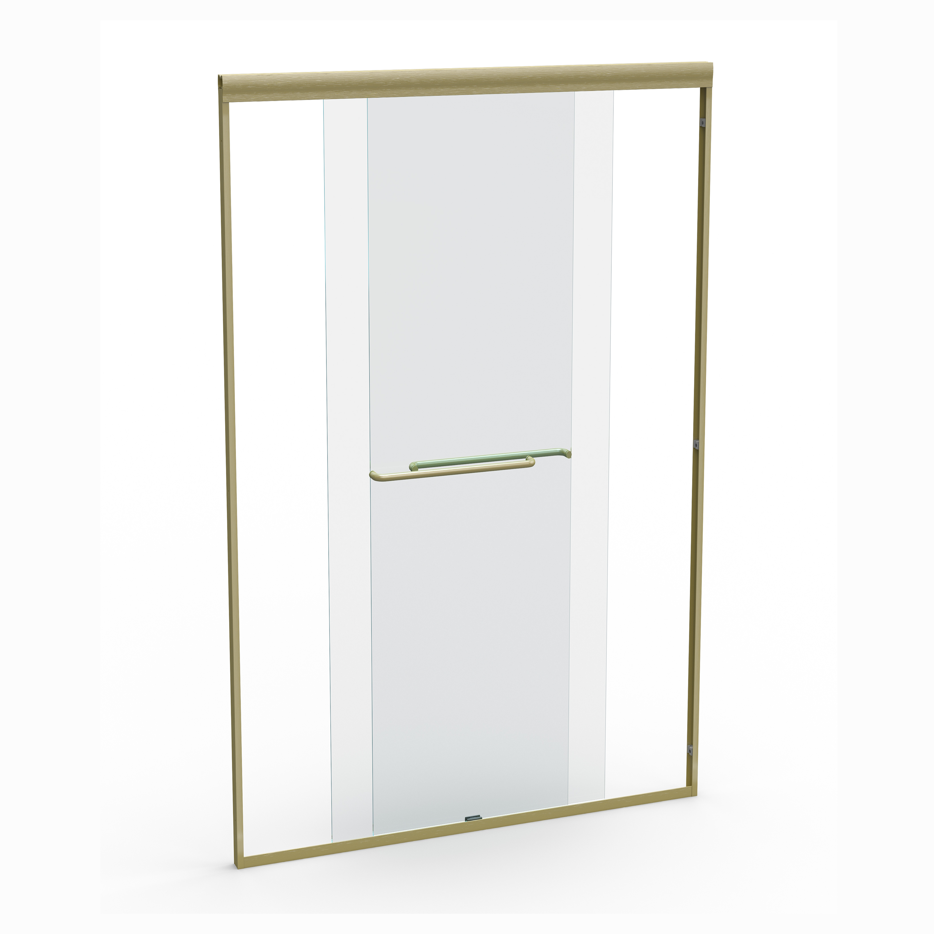 44" - 48" W x 72" H Double Sliding Shower Door, Semi-frameless Bathroom Sliding Door with 1/4" (6mm) Tempered Glass for Walk-in Shower, Brushed Gold GF-24D03-48BGX