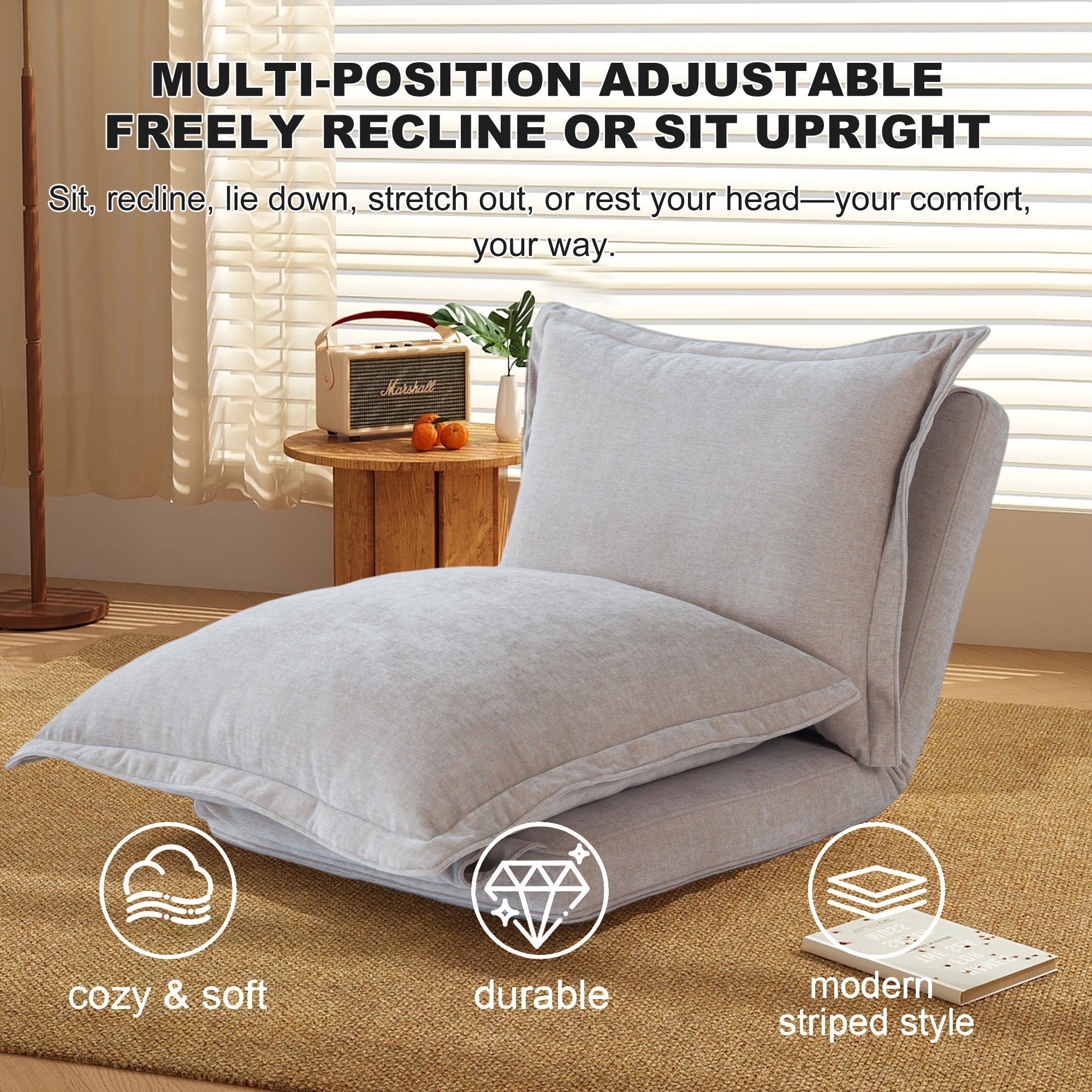Convertible Flip Chair Floor Sofa Bed (37")