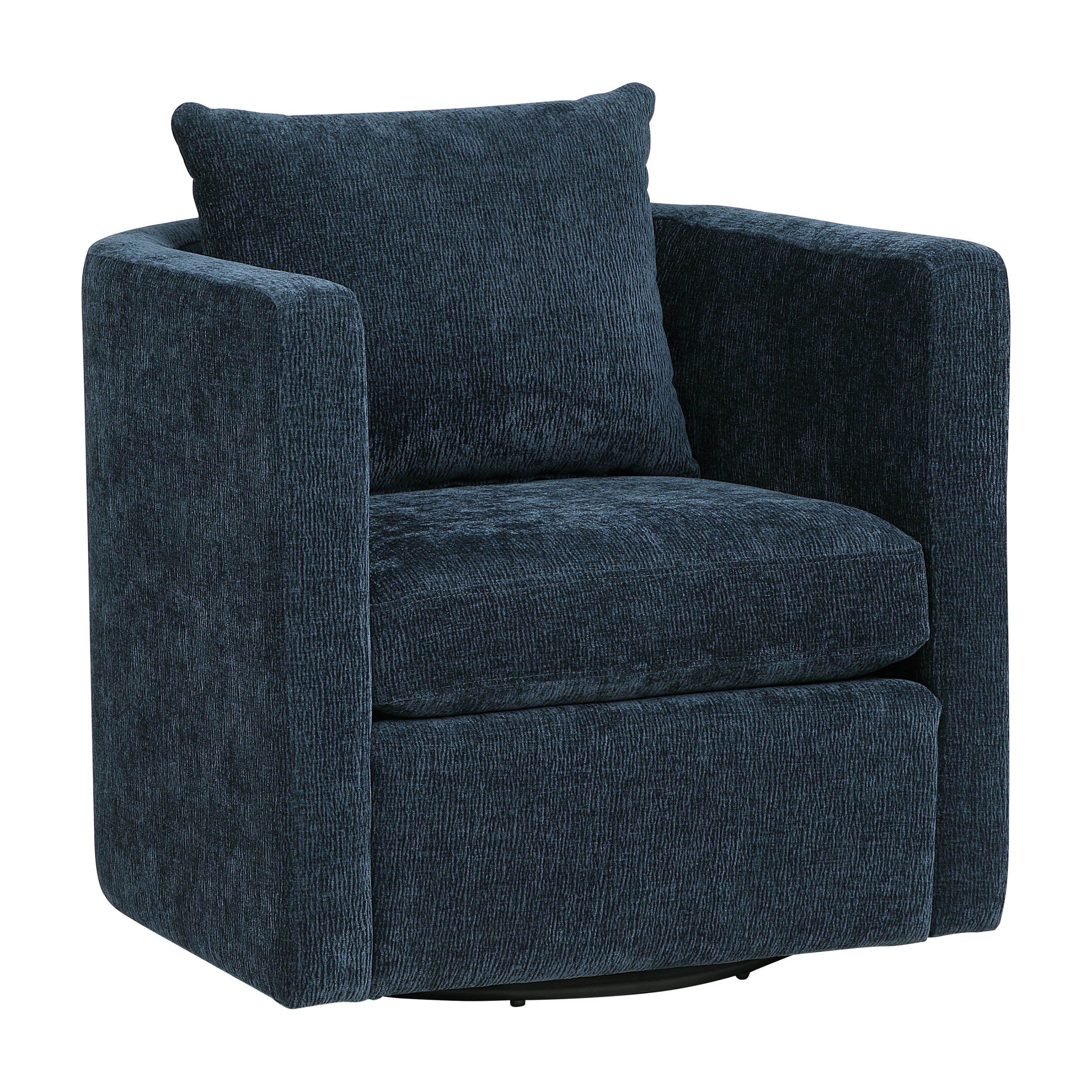 Sutton Navy Blue Swivel Barrel Chair
