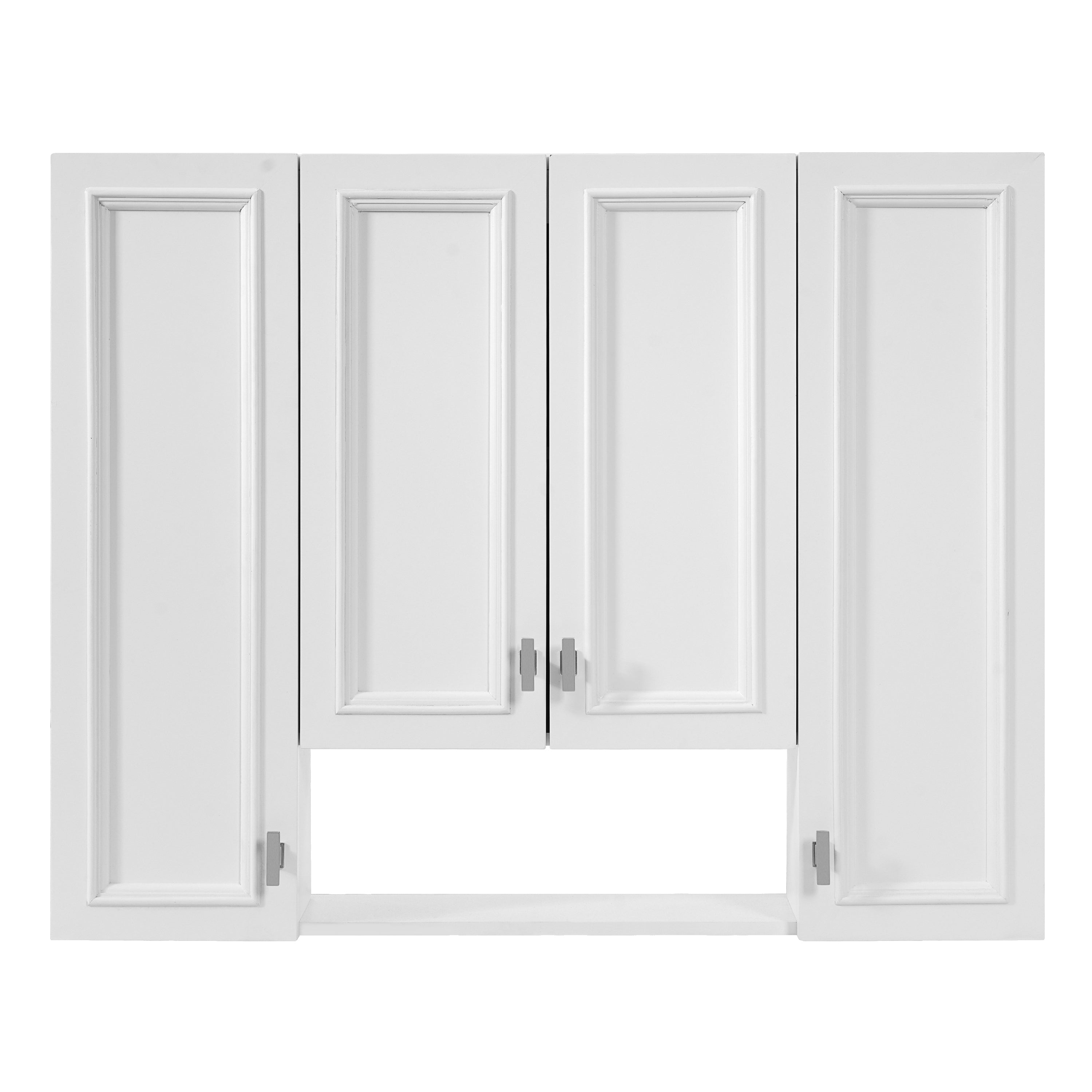 Modern Bathroom Cabinet with 5 Adjustable Shelves, Wall-Mounted Medicine Cabinet for Bathroom, Soft-Closing Hinges, Open Shelving Design