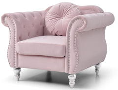 Chic Transitional Pink Accent Chair