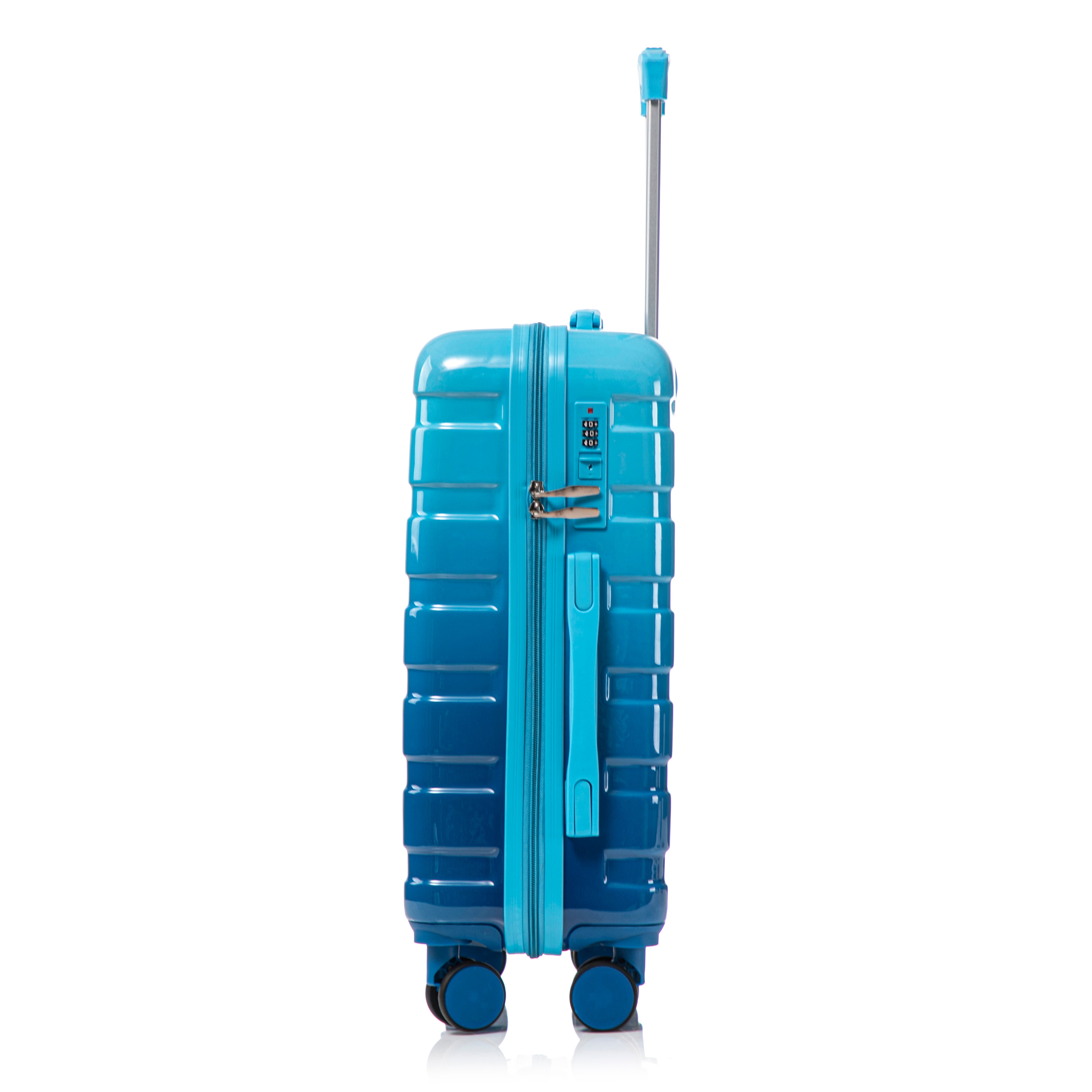 20" Carry-On Suitcase + 14" Cosmetic Case Set (PC Hard Shell, Gradient Navy/Light Blue)