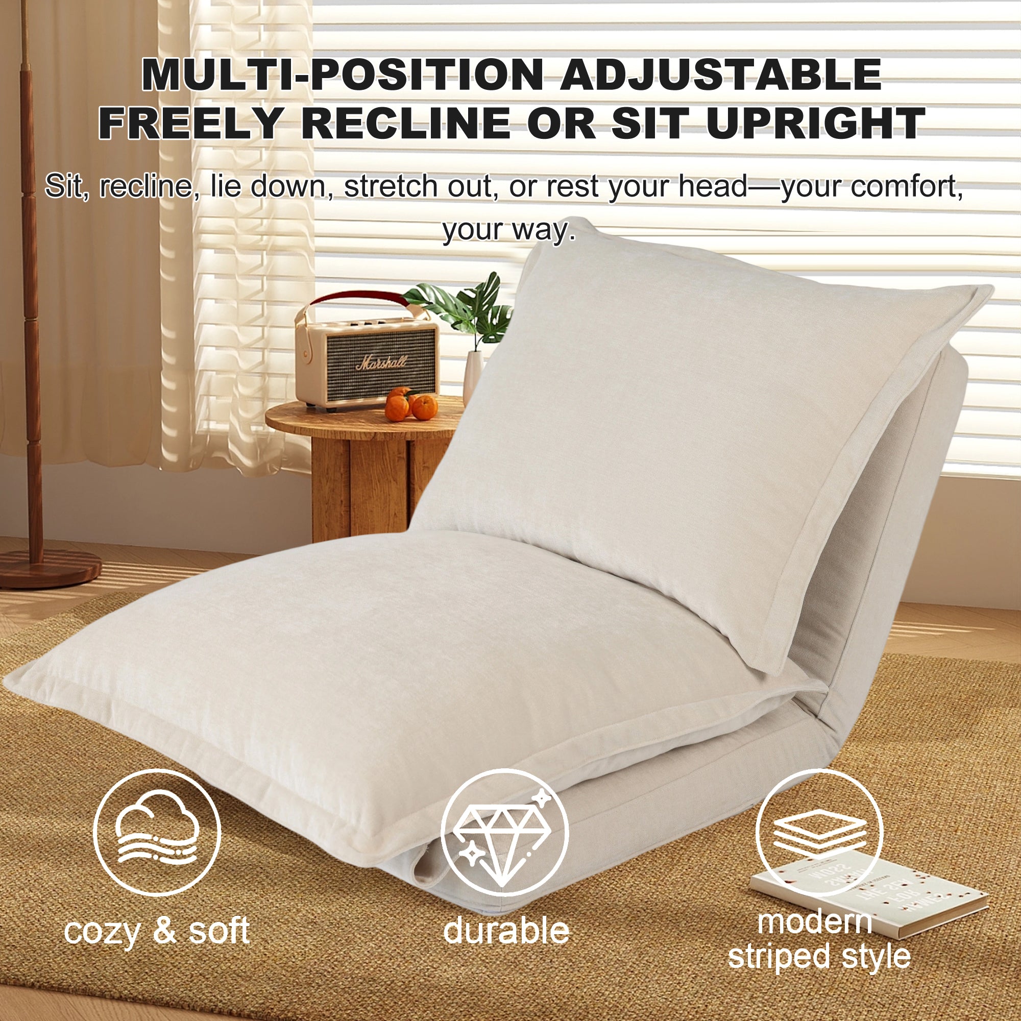 Convertible Flip Chair Floor Sofa Bed (37")