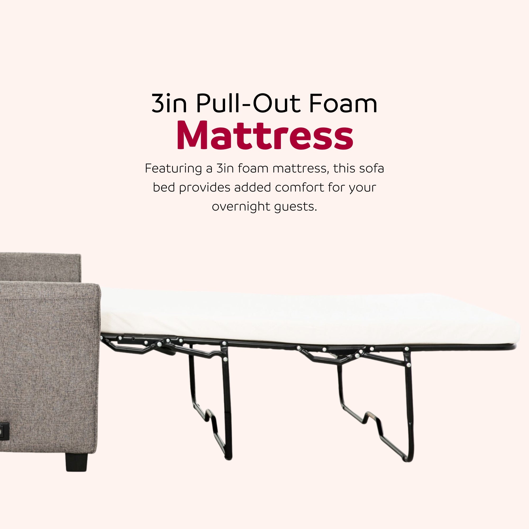 Convertible Sleeper Sofa Couch with USB Ports, Modern Living Room Furniture Full-Size Sofa Bed, Grey
