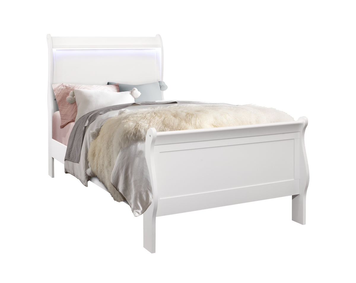CHARLSTON White Twin Bed