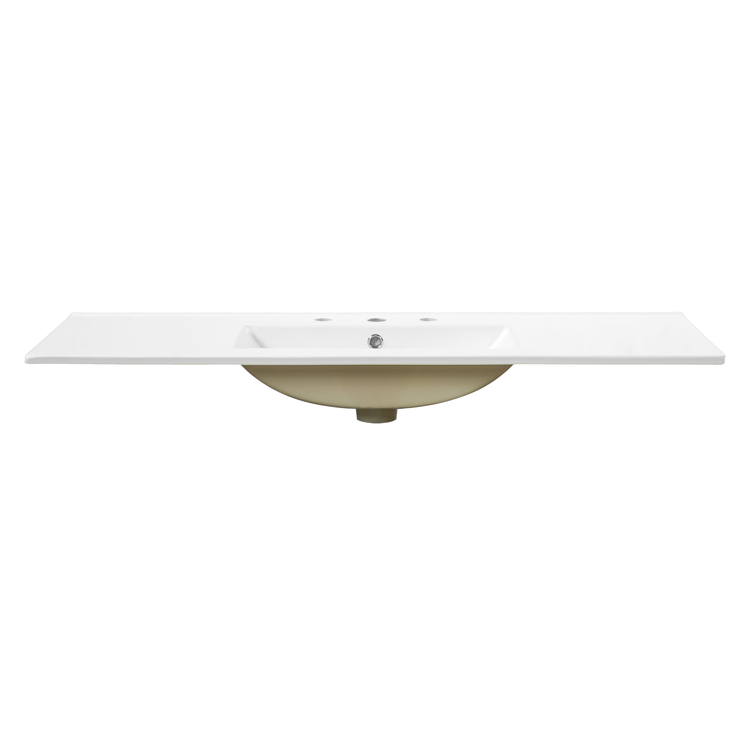 48-Inch Natural Rattan Bathroom Vanity: Solid Wood Frame, 5 Drawers, 2 Rattan Cabinet Doors & Premium Ceramic Sink