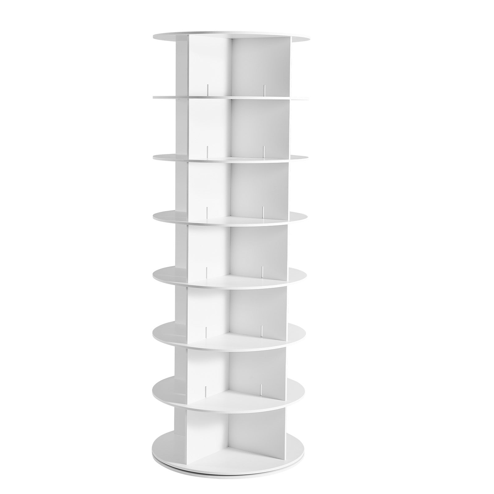 7 Tiers Rotating Shoe Rack Tower, 360° Spinning Shoe Rack, Revolving Storage Round Carousel Display, Freestanding Lazy Susan Organizer Display for Bedroom, Living Room, Entryway, Closet, White