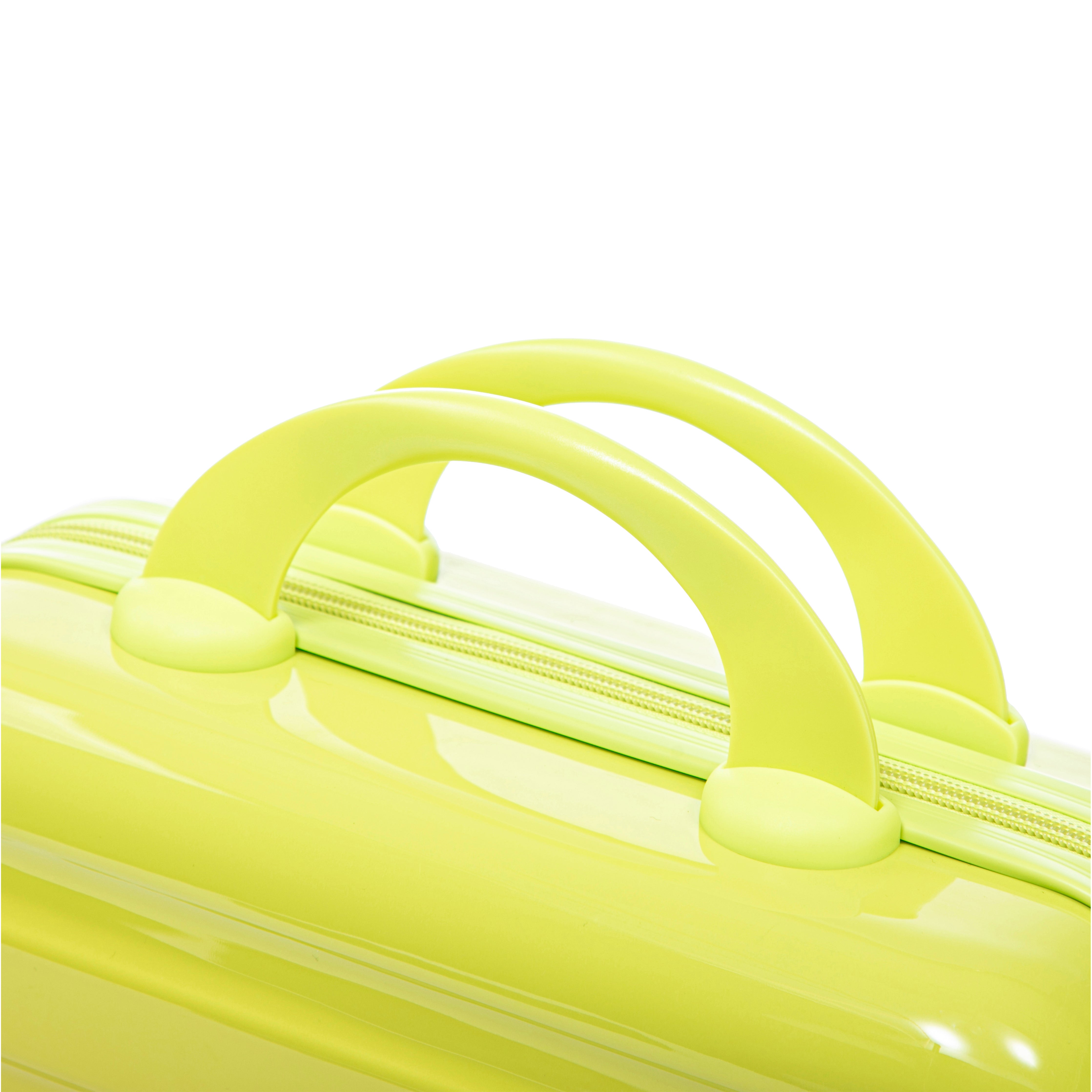 20" Carry-On Suitcase + 14" Cosmetic Case Set (PC Hard Shell, Gradient Yellow/Green)