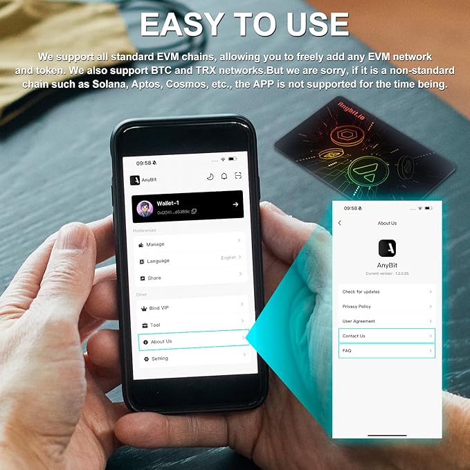 NFC Crypto Cold Wallet Card – Secure Element, Waterproof, Multi-Currency