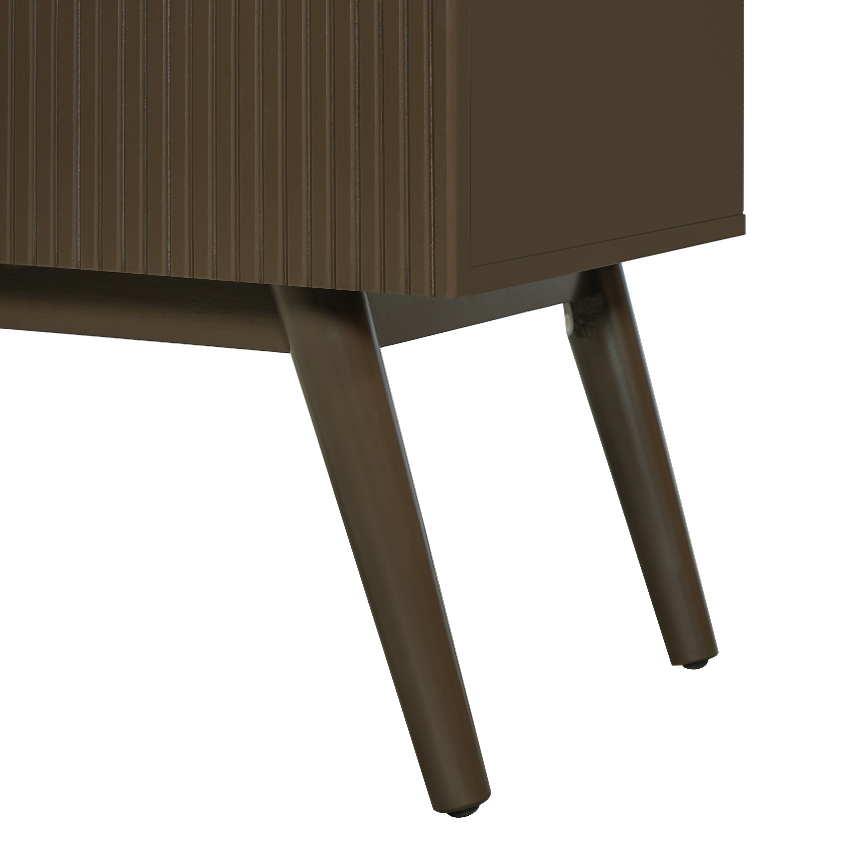 36" Luxury Striped Dark Brown Vanity: Soft-Close Dual-Door Storage & Premium Ceramic Sink