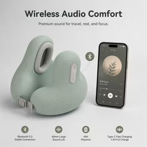 Yvnens Travel Pillow with Built-In Headphones