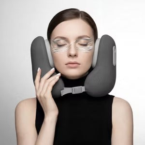 Yvnens Travel Pillow with Built-In Headphones