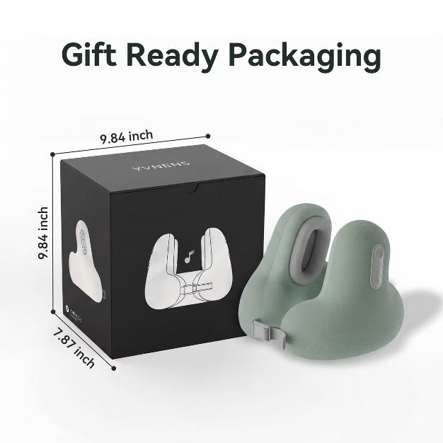 Yvnens Travel Pillow with Built-In Headphones