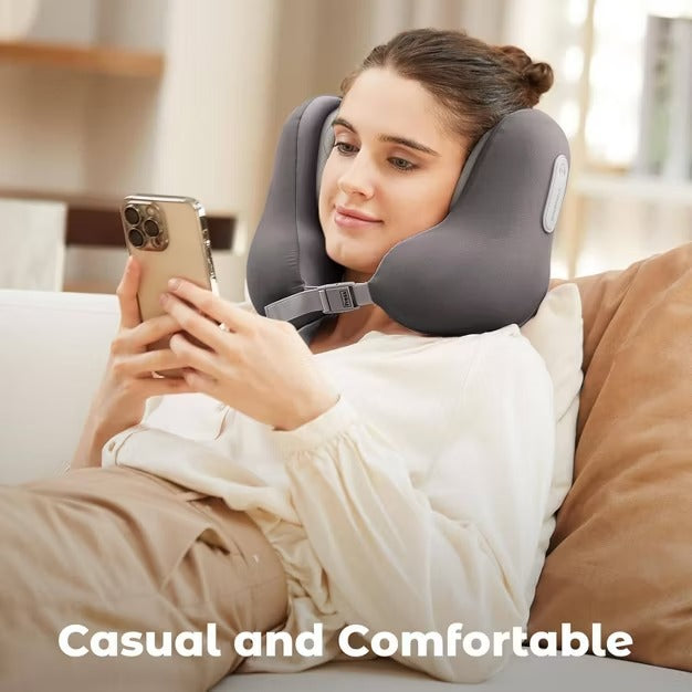 Yvnens Travel Pillow with Built-In Headphones