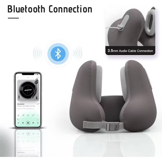 Yvnens Travel Pillow with Built-In Headphones