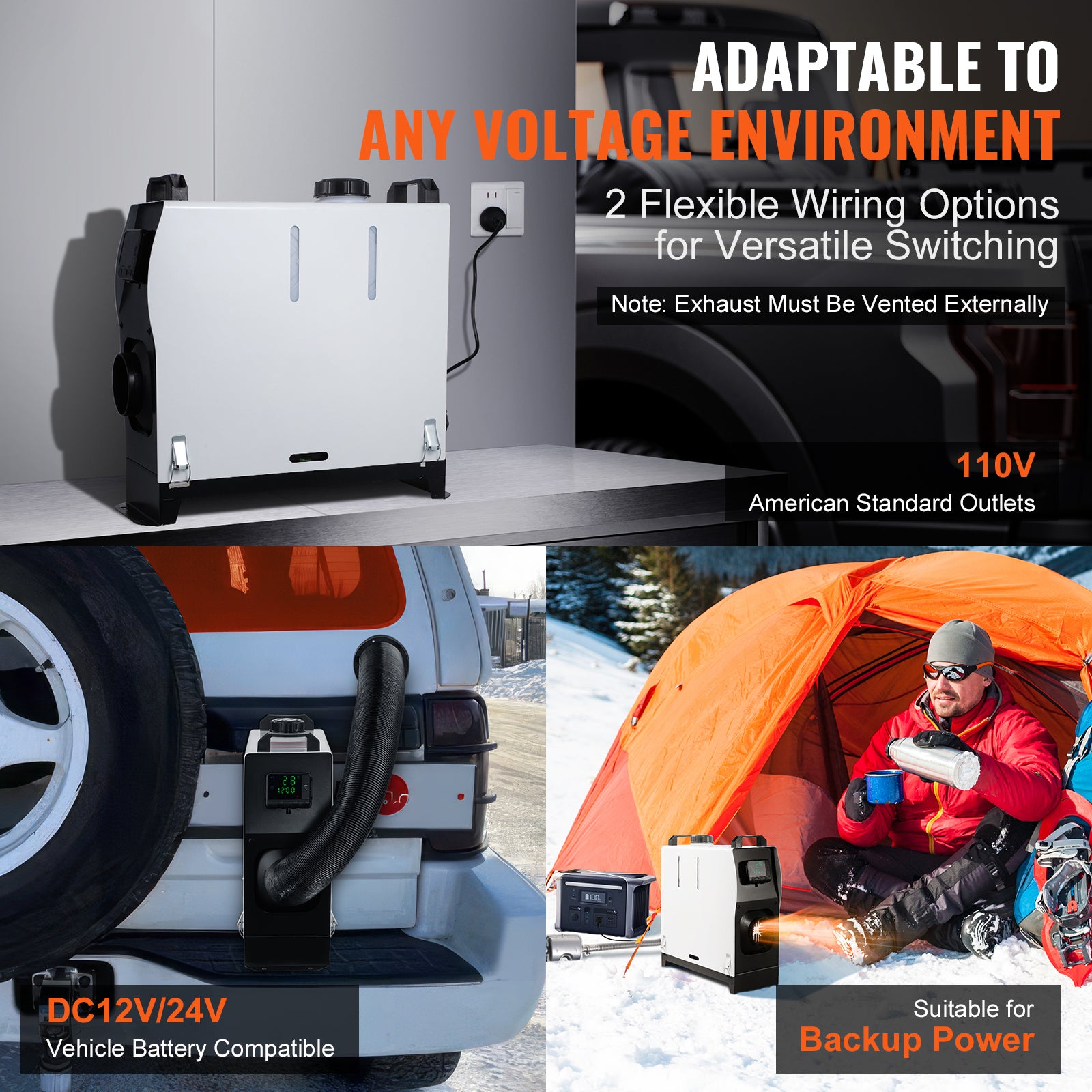 5-8KW Diesel Heater, Diesel Air Heater All in One with Remote Control and LCD Screen, Fast Heating Low Noise, Portable Diesel Heater for Truck Van RV Trailer Camper and Indoors