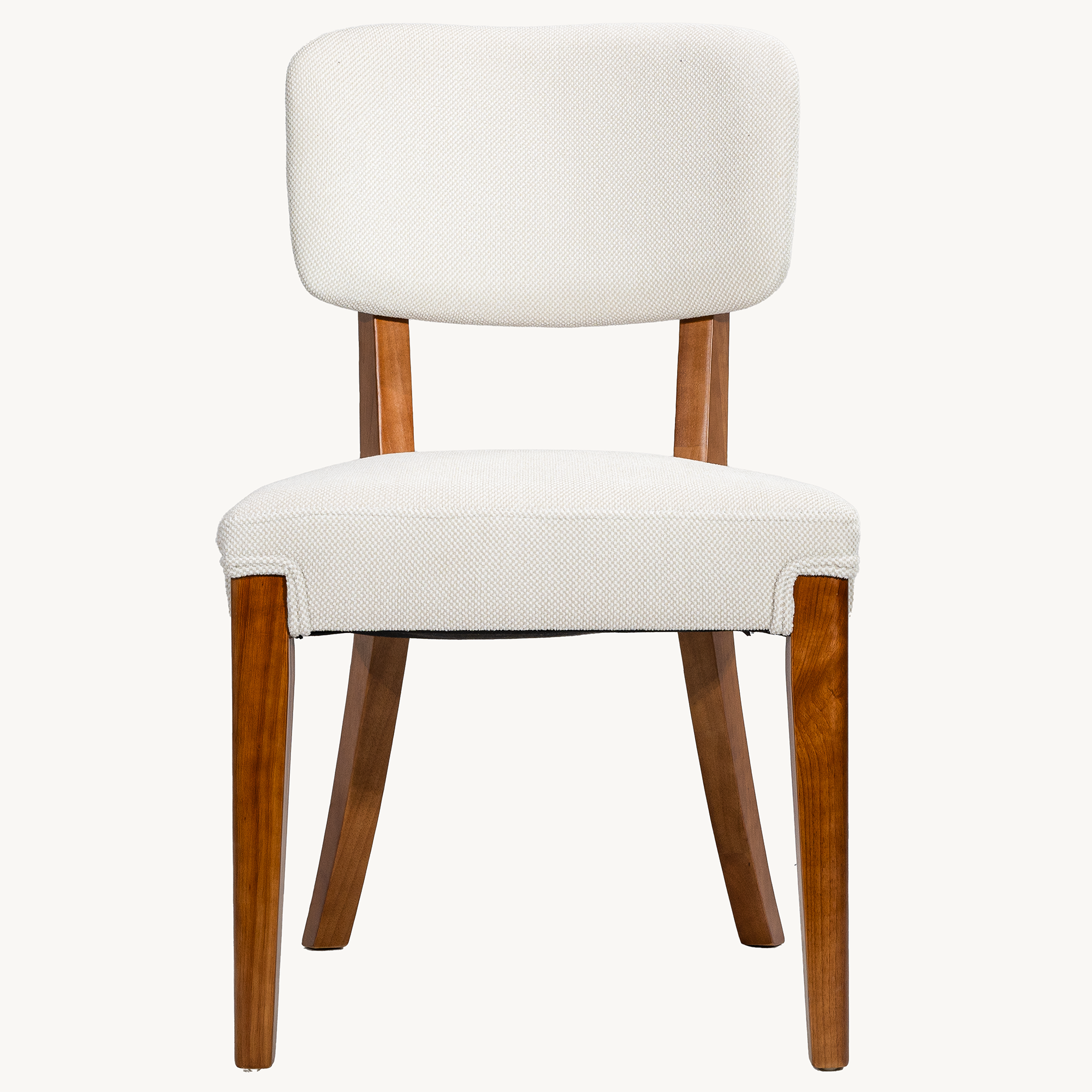 Modern Armless Dining Chairs Set of 2, Beige, Contemporary Side Chairs with Wood Legs - Versatile Accent Chairs for Dining Room, Kitchen, or Living Room