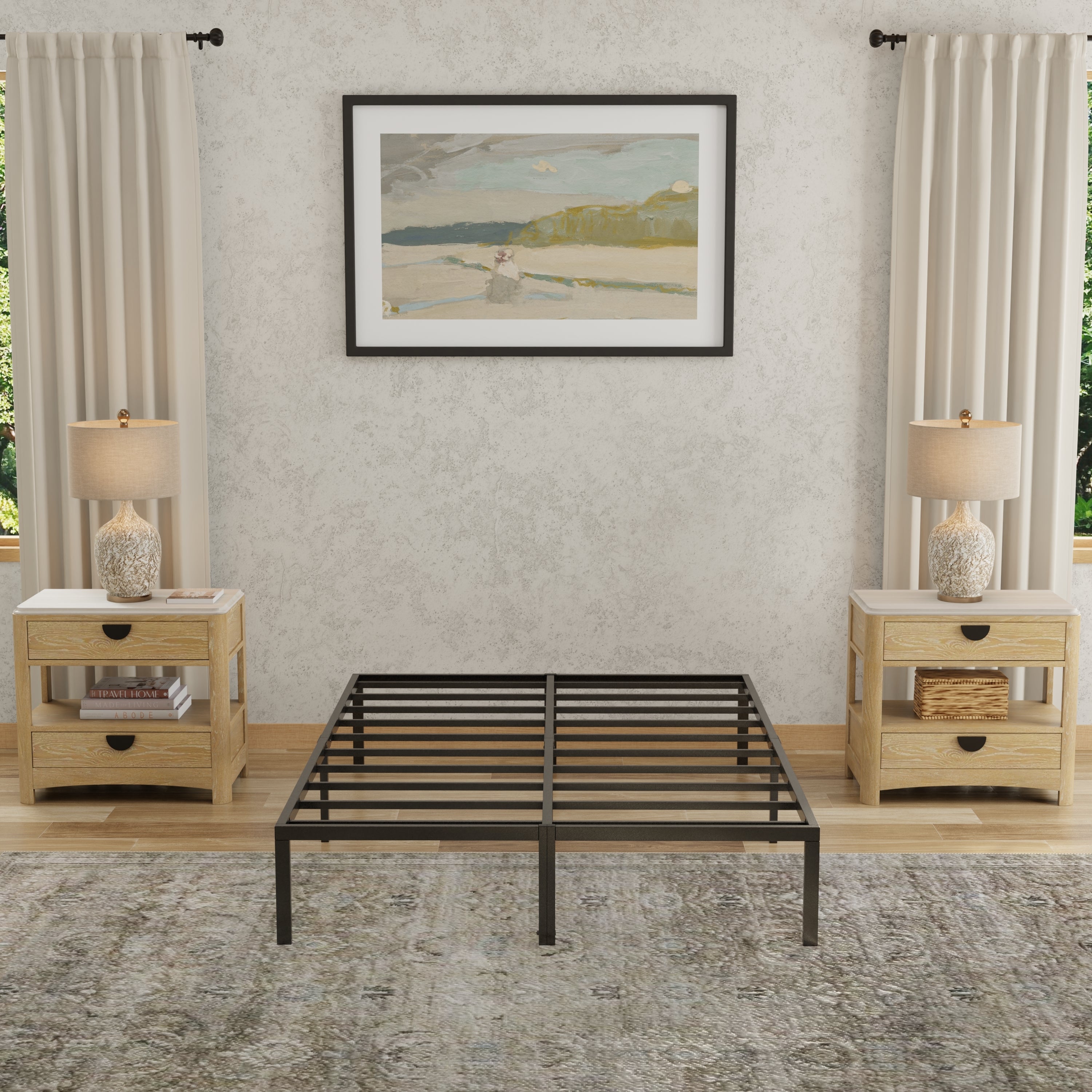 Modern Full Steel Black Platform Foundation