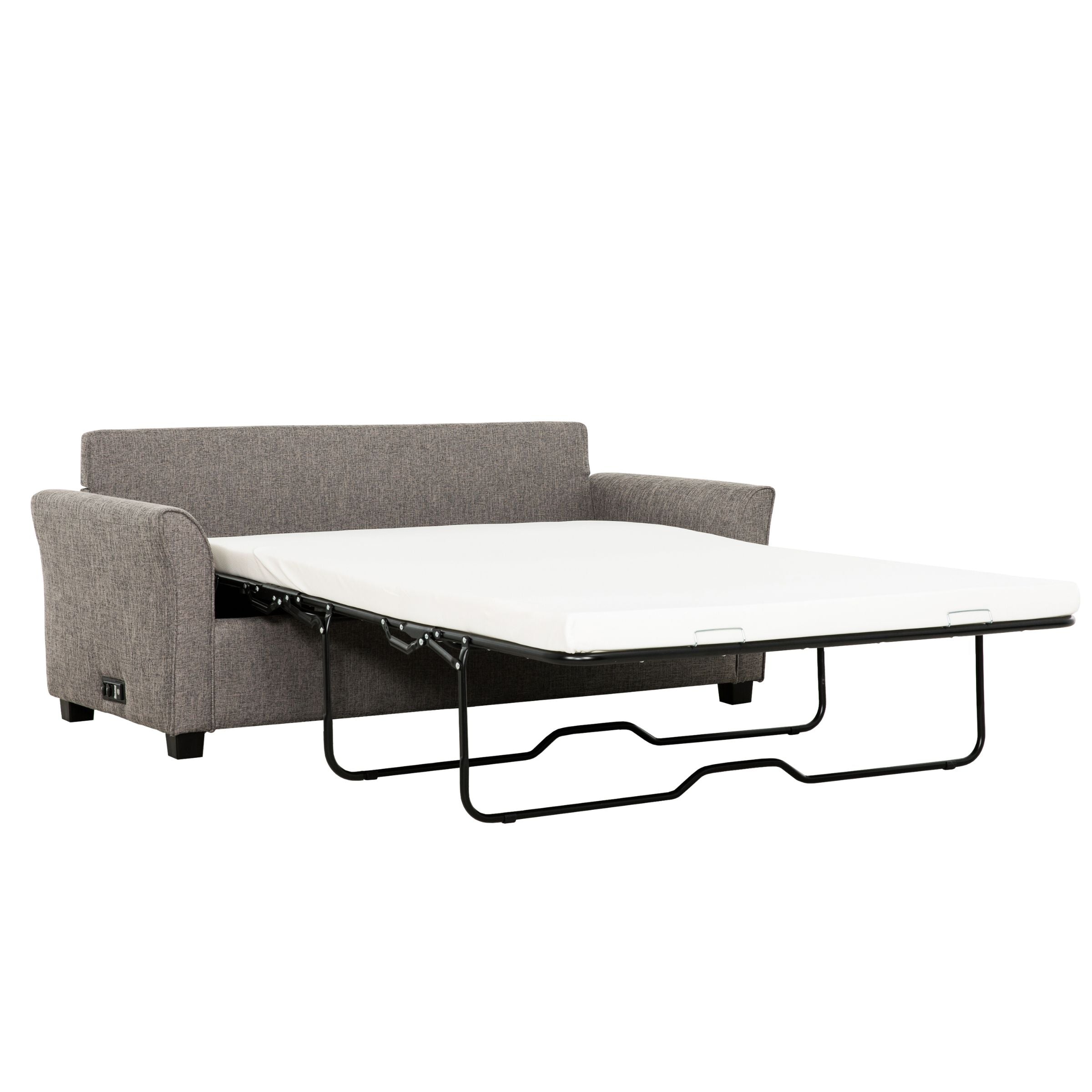 Convertible Sleeper Sofa Couch with USB Ports, Modern Living Room Furniture Full-Size Sofa Bed, Grey