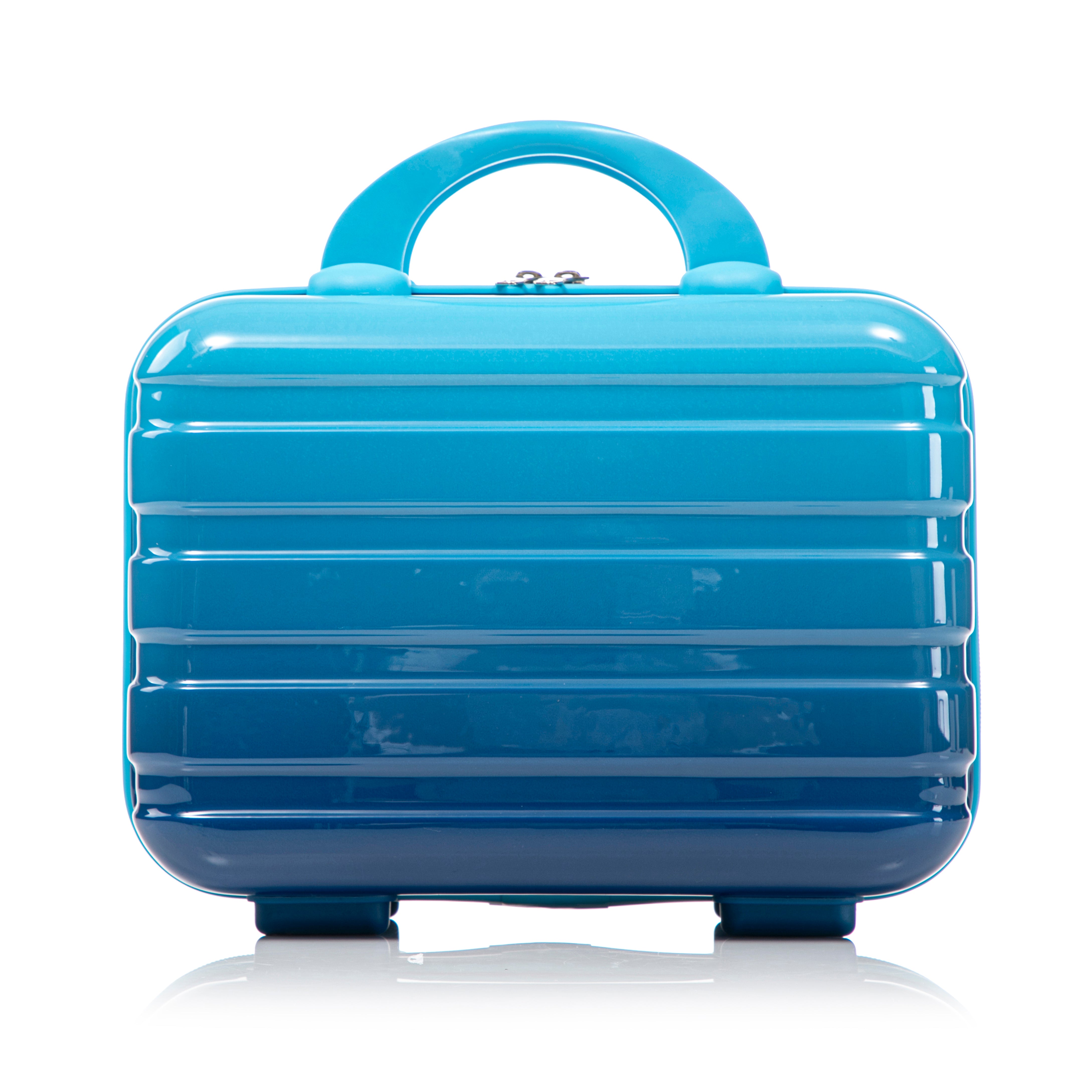 20" Carry-On Suitcase + 14" Cosmetic Case Set (PC Hard Shell, Gradient Navy/Light Blue)