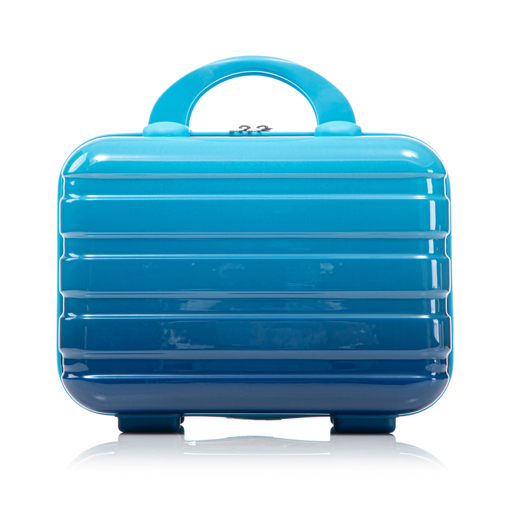20" Carry-On Suitcase + 14" Cosmetic Case Set (PC Hard Shell, Gradient Navy/Light Blue)