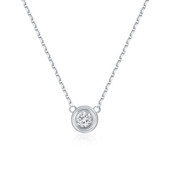 Star Halo S925 Silver White Diamond Necklace
