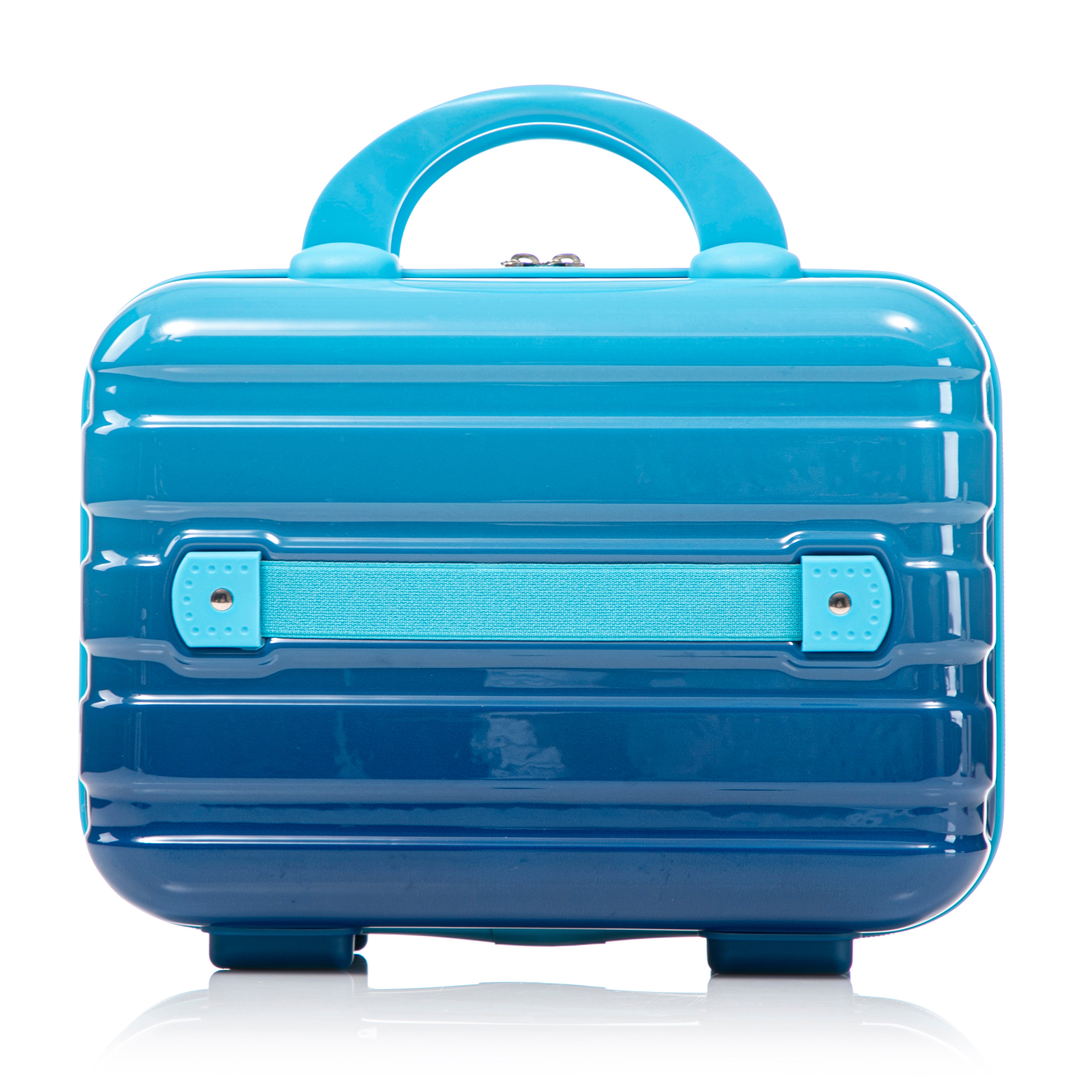 20" Carry-On Suitcase + 14" Cosmetic Case Set (PC Hard Shell, Gradient Navy/Light Blue)