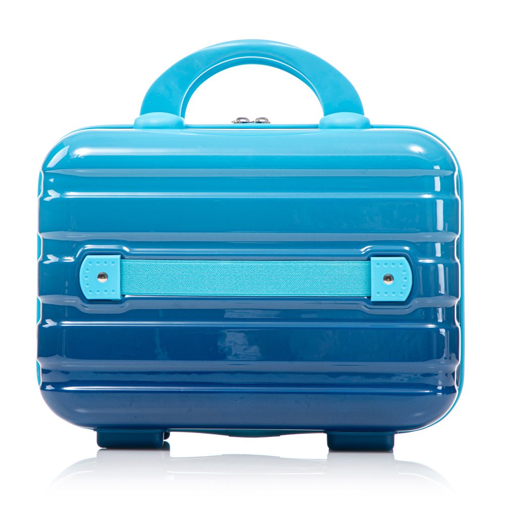 20" Carry-On Suitcase + 14" Cosmetic Case Set (PC Hard Shell, Gradient Navy/Light Blue)