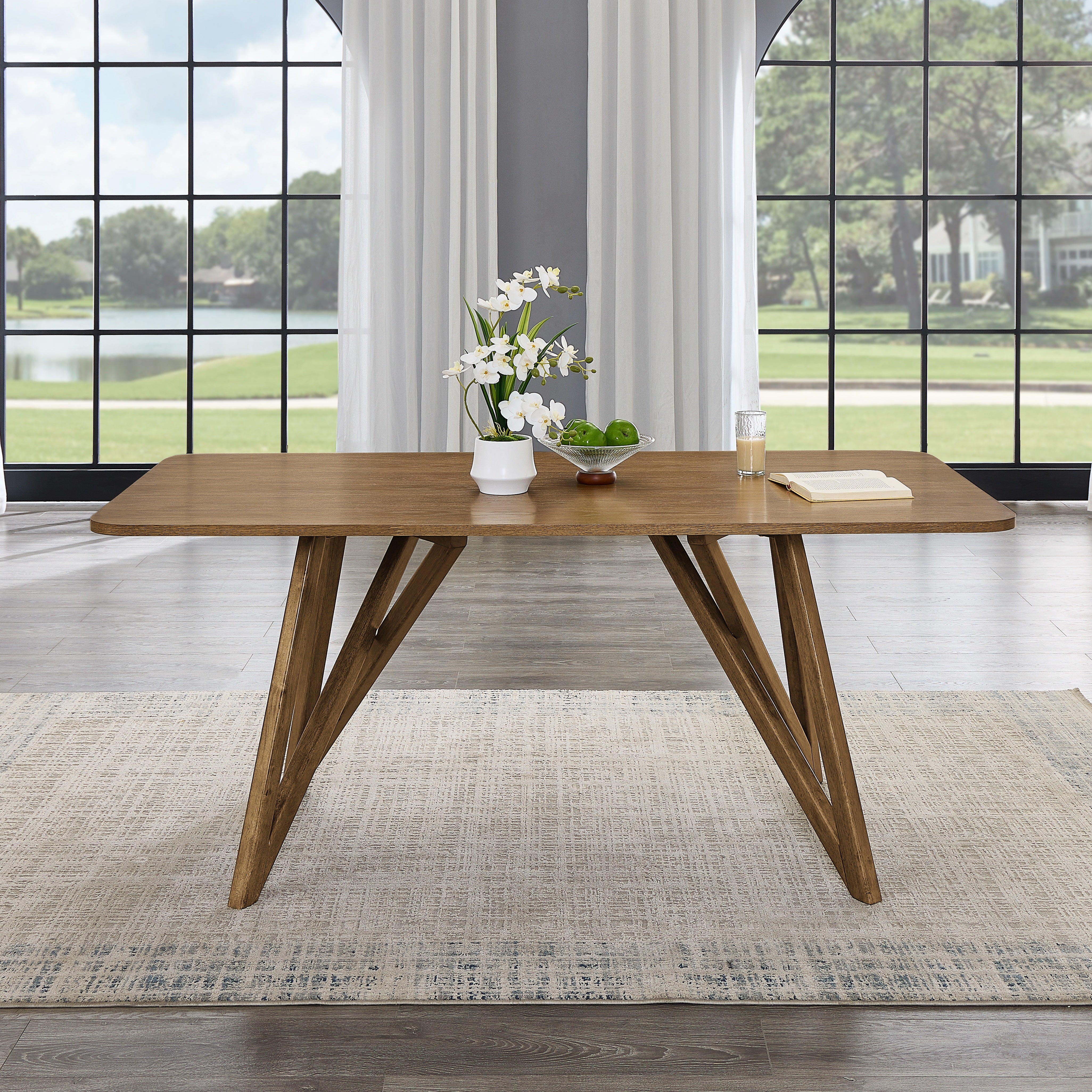 Avery 5-Piece Dining Set, Tripod-Cross Dining Table with 4 Stylish Chairs